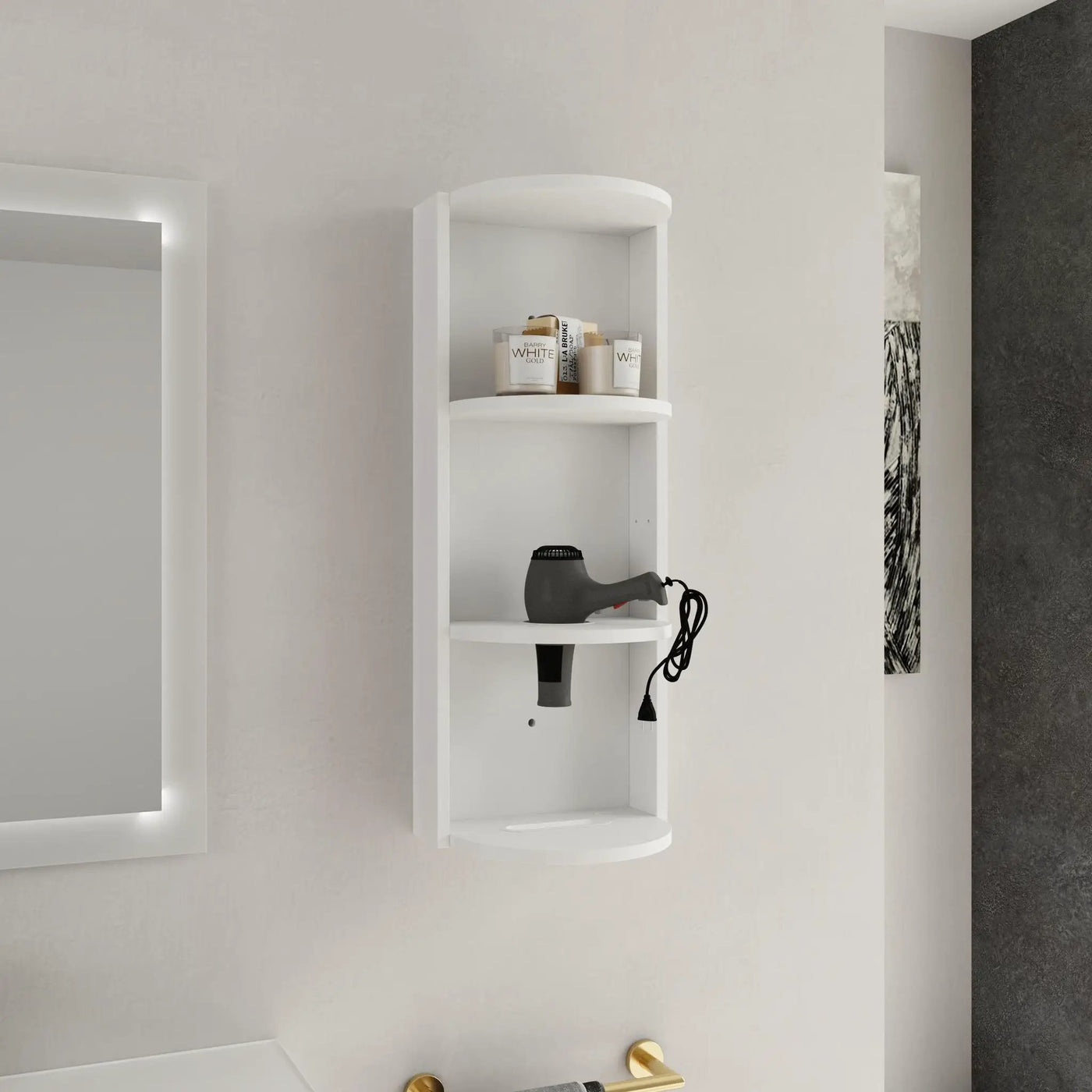 Bathroom Wall Mounted Storage Rack With Float Mounting Design by Unique Piece Furniture
