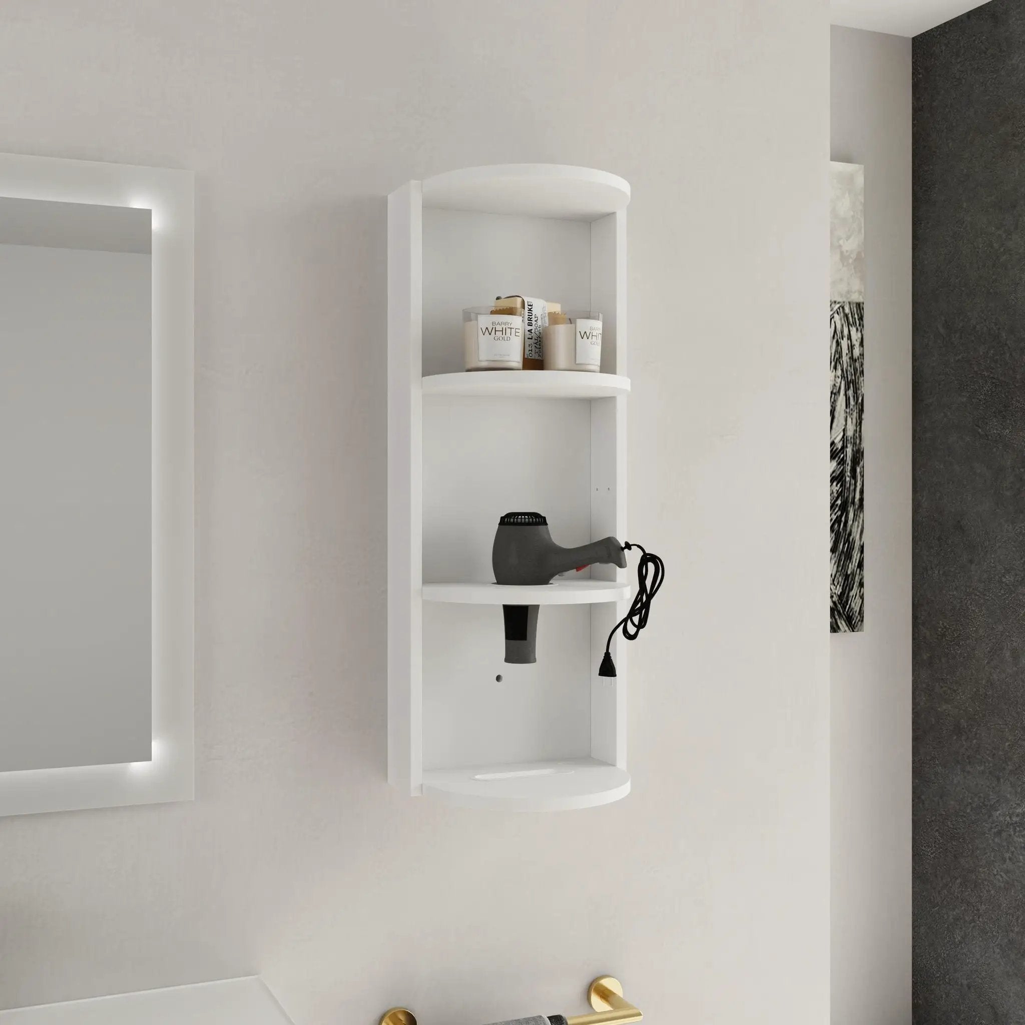 Bathroom Wall Mounted Storage Rack With Float Mounting Design by Unique Piece Furniture