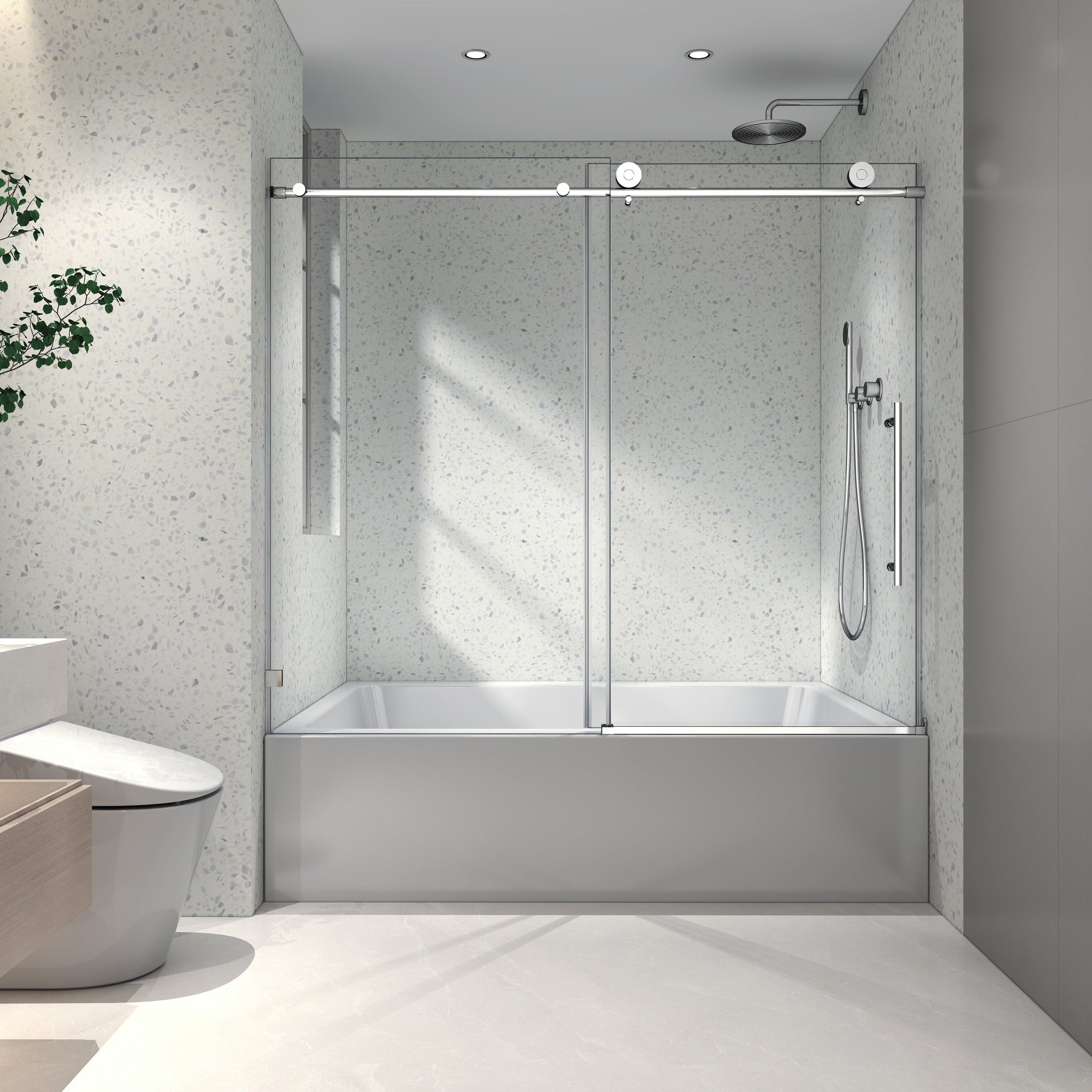 6063 Brushed Nickel Frameless Shower Door by HouseOfZazla