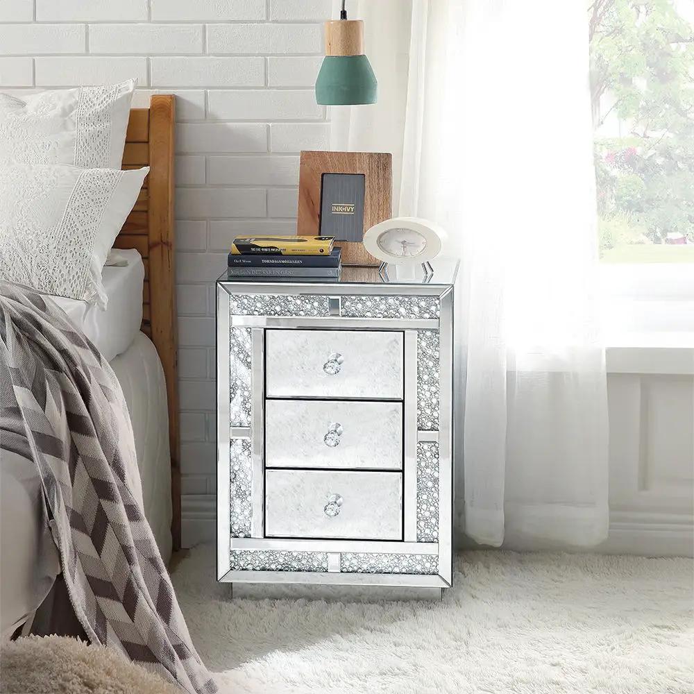 Mallika - Accent Table - Mirrored & Faux Crystals by Unique Piece Furniture