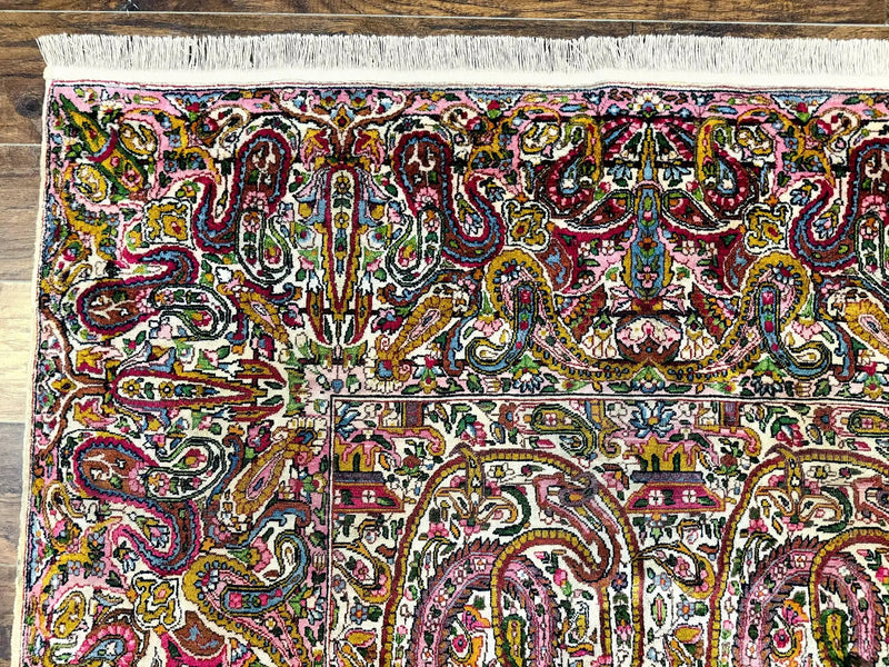 Rare Antique Persian Kerman Lavar Rug 9x12, Boteh Paisley Design by Jewel Rugs