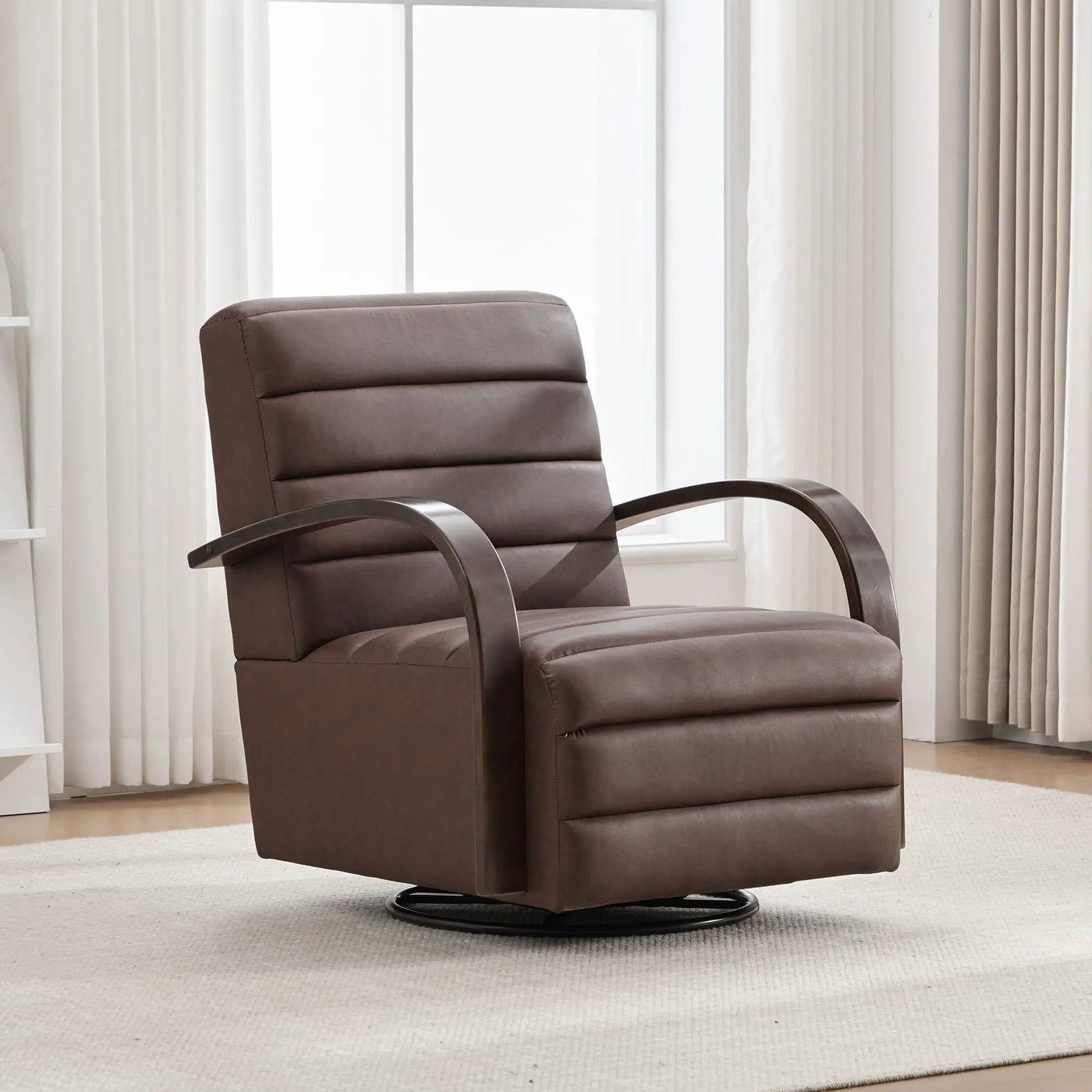 360° Swivel Accent Chair With Armrests, Comfy Lounge by Unique Piece Furniture