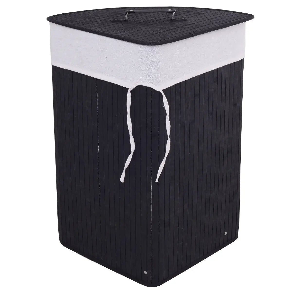 Corner Bamboo Hamper Laundry Basket, photo 9 of 11