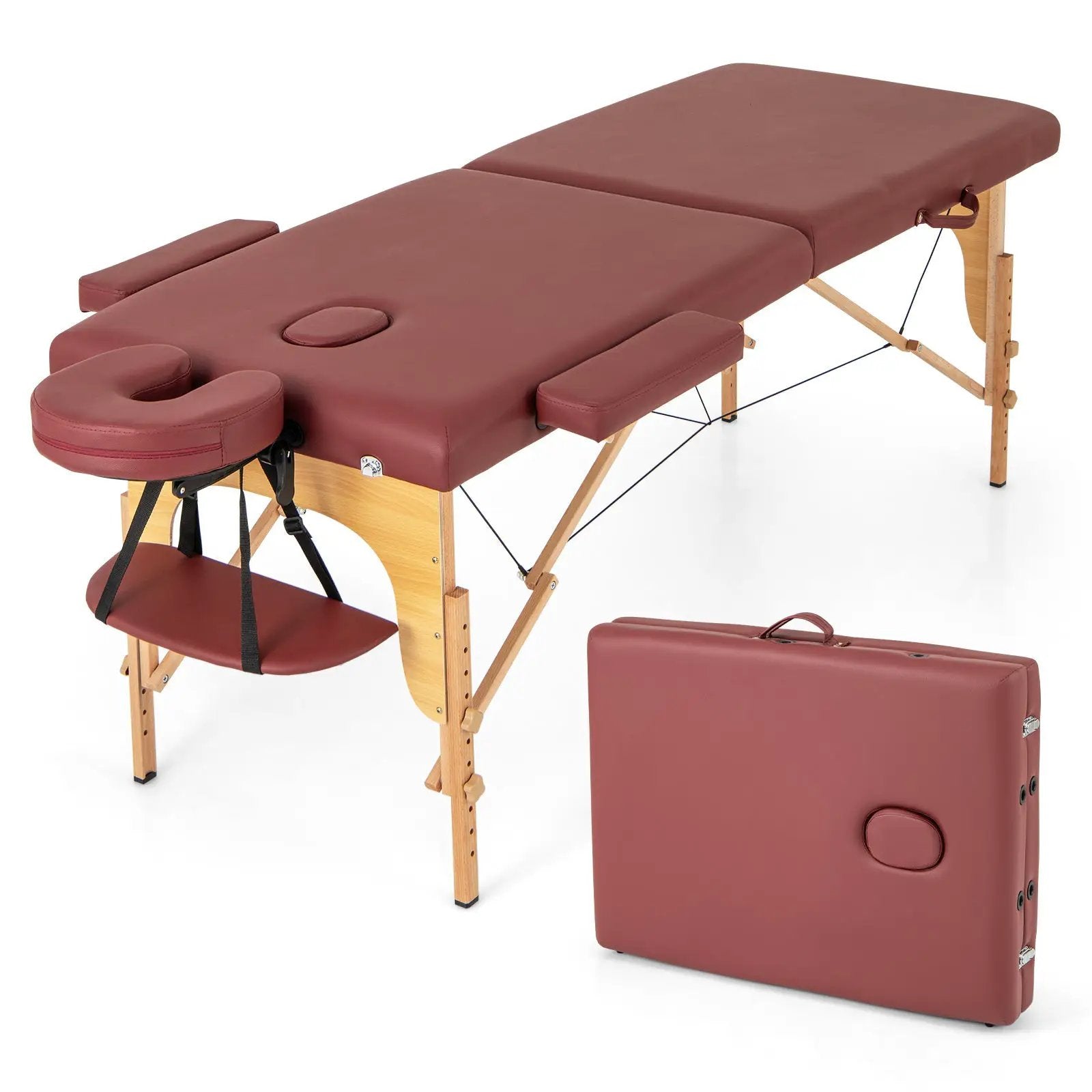 84 Inch Foldable Massage Table with Carrying Bag and Height Adjustable by DirectDeals