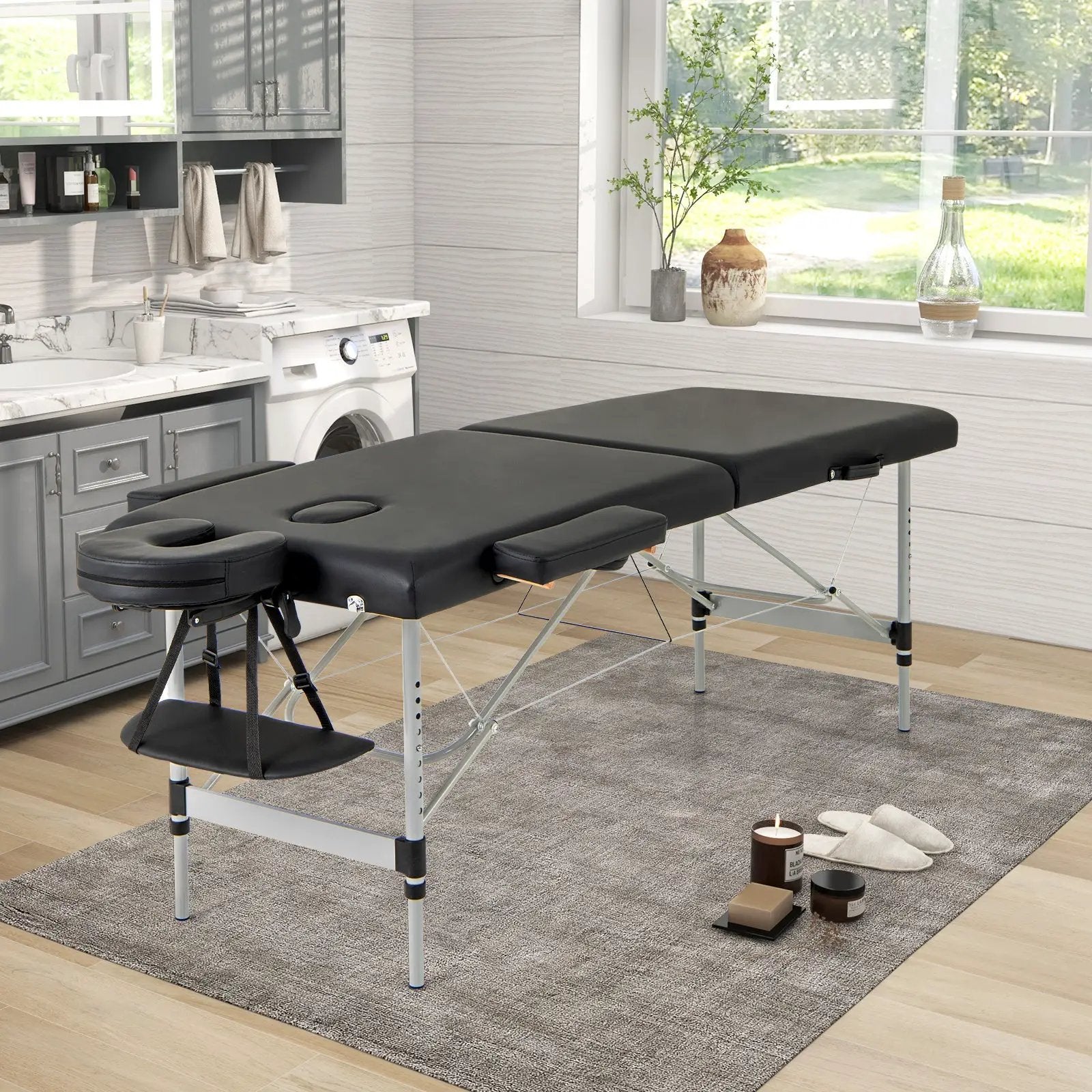 84 Inches Professional Massage Lash Bed with Carrying Bag-Black by DirectDeals