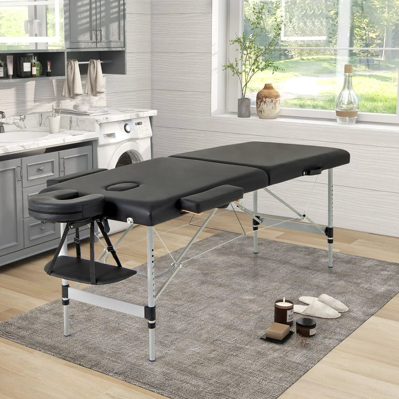 84 Inches Professional Massage Lash Bed with Carrying Bag-Black by DirectDeals