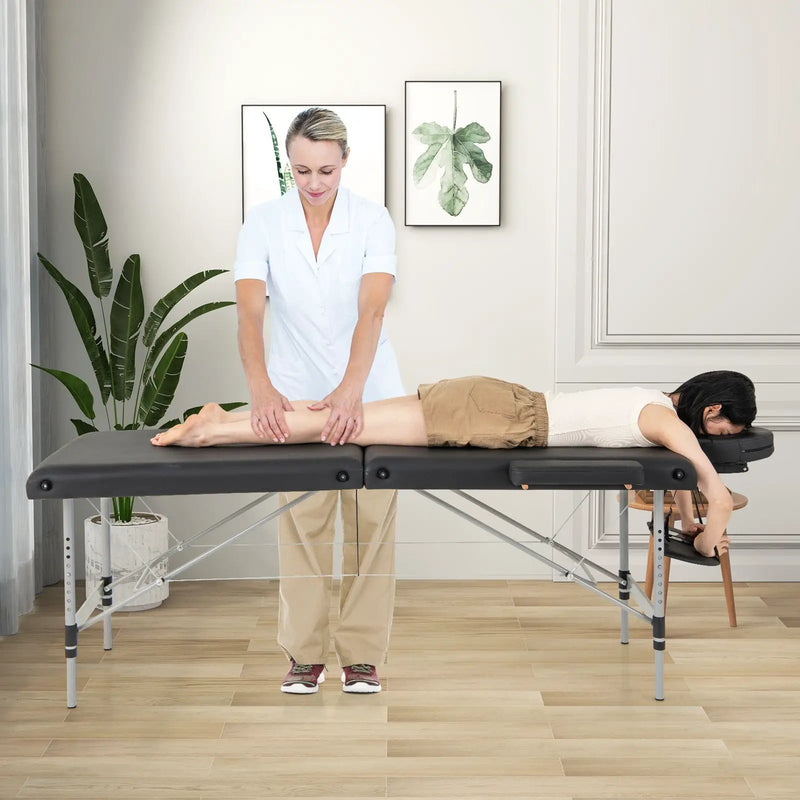 84 Inches Professional Massage Lash Bed with Carrying Bag-Black by DirectDeals