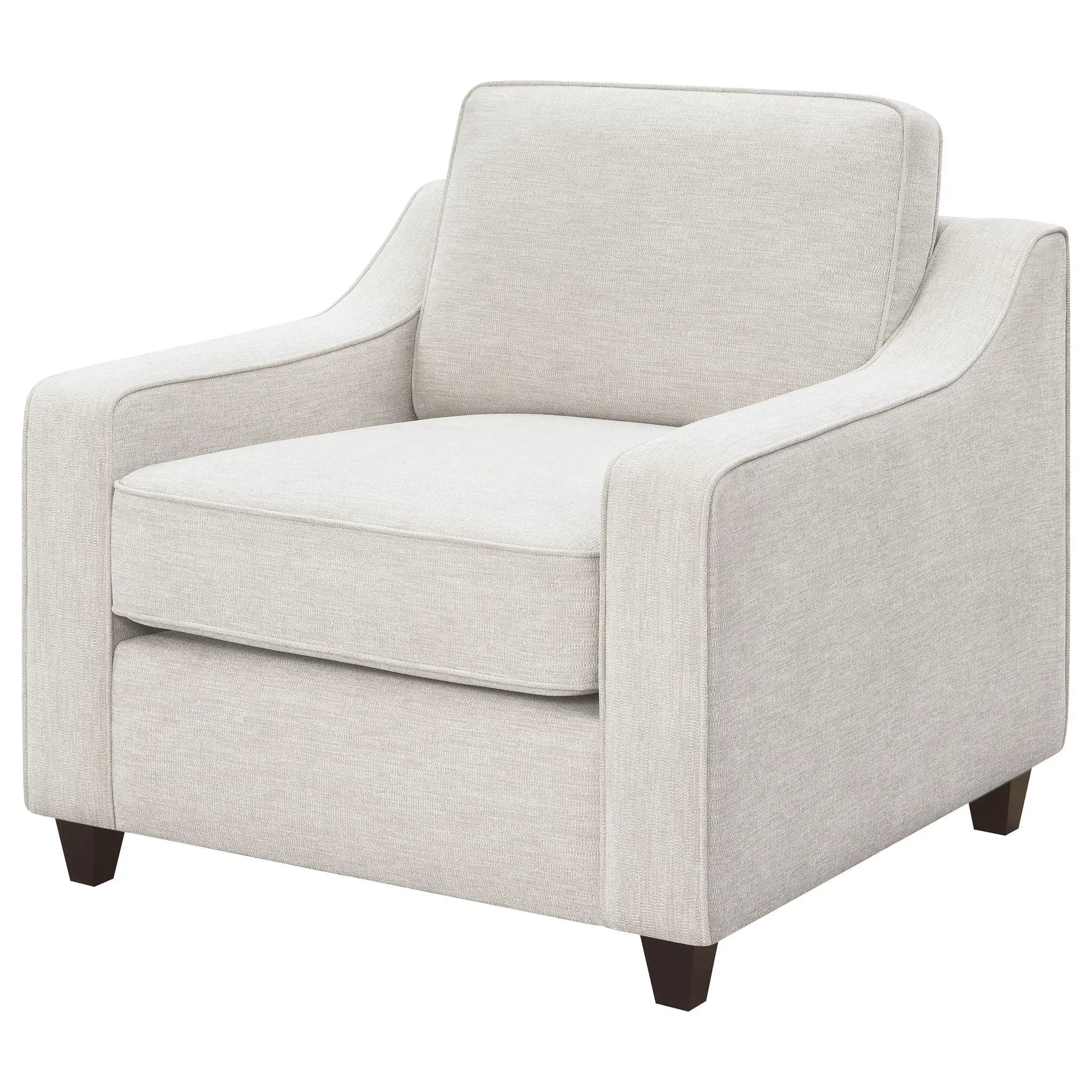 Mahaffey - Upholstered Sloped Track Arm Chair - Beige by HouseOfZazla