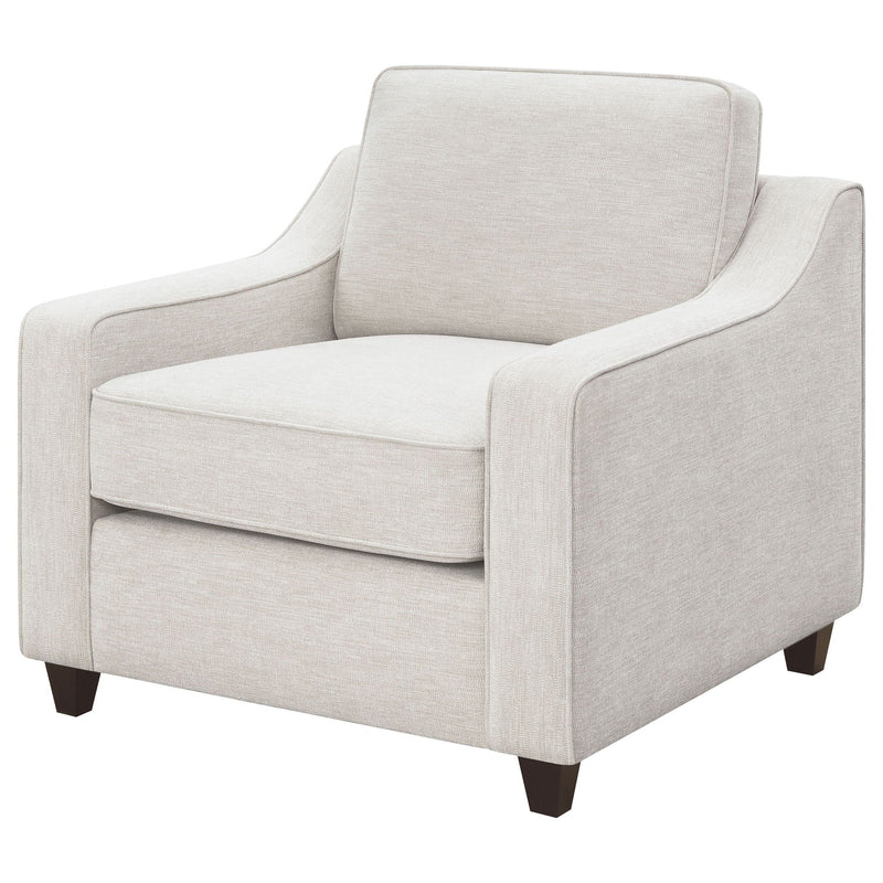 Mahaffey - Upholstered Sloped Track Arm Chair - Beige by HouseOfZazla