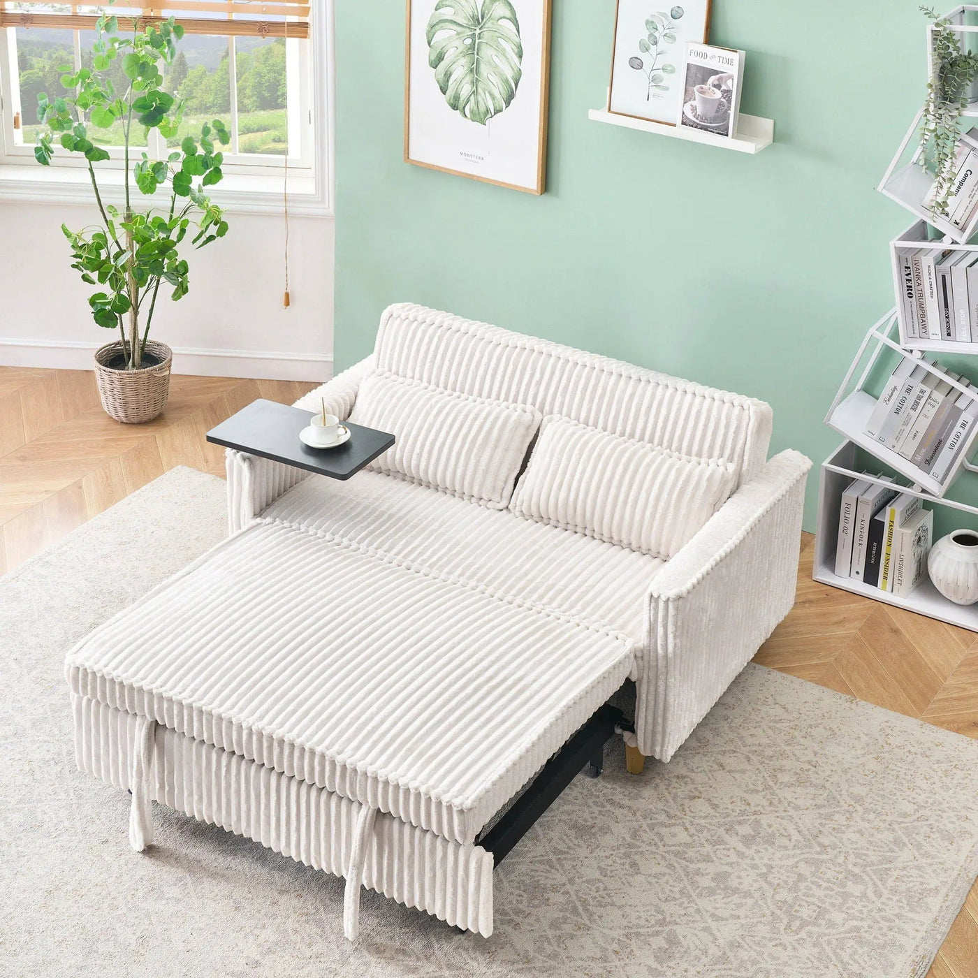 Pull Out Sofa With Movable Tabletop And USB Ports by HouseOfZazla