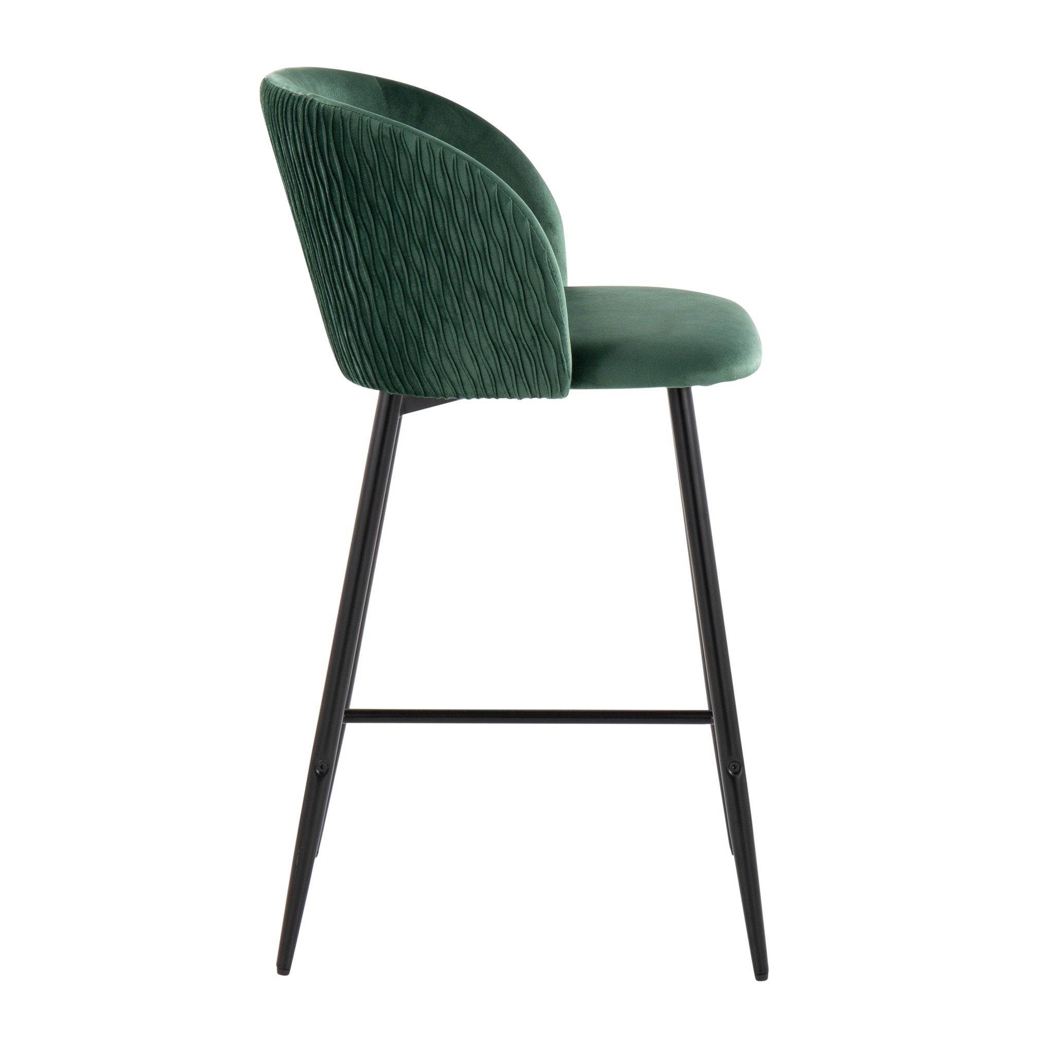 Fran - Pleated Waves Contemporary Fixed Height Counter Stool (Set of 2) by HouseOfZazla