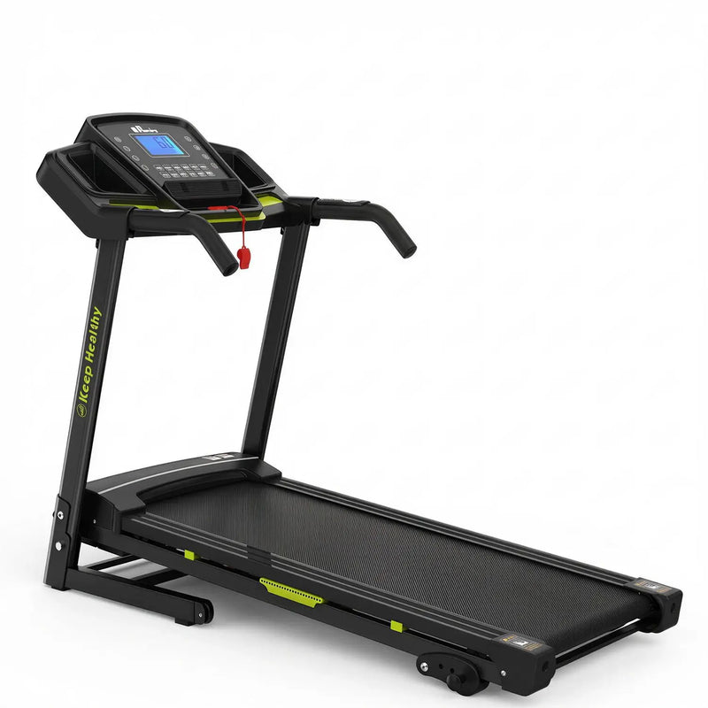 Foldable Treadmill With Incline For Home, Electric Running Machine With Speed Control, Pulse Monitor, 12 Training Programs - Black by HouseOfZazla
