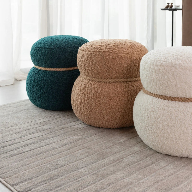 Snowman Stool With Cushion And Solid Wood Frame by HouseOfZazla