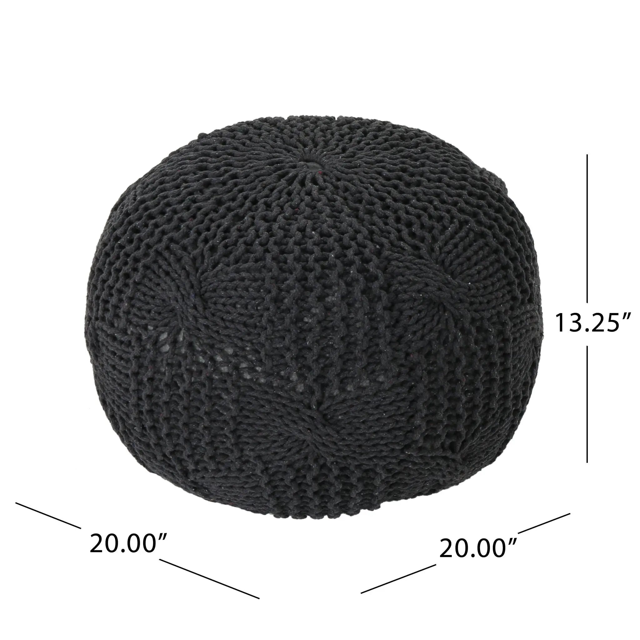 Bordeaux - Knitted Round Pouf by HouseOfZazla