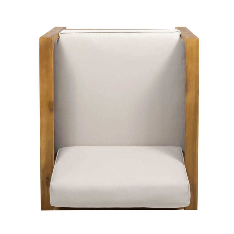 Outdoor Acacia Wood Club Chair With Wicker Accents by HouseOfZazla