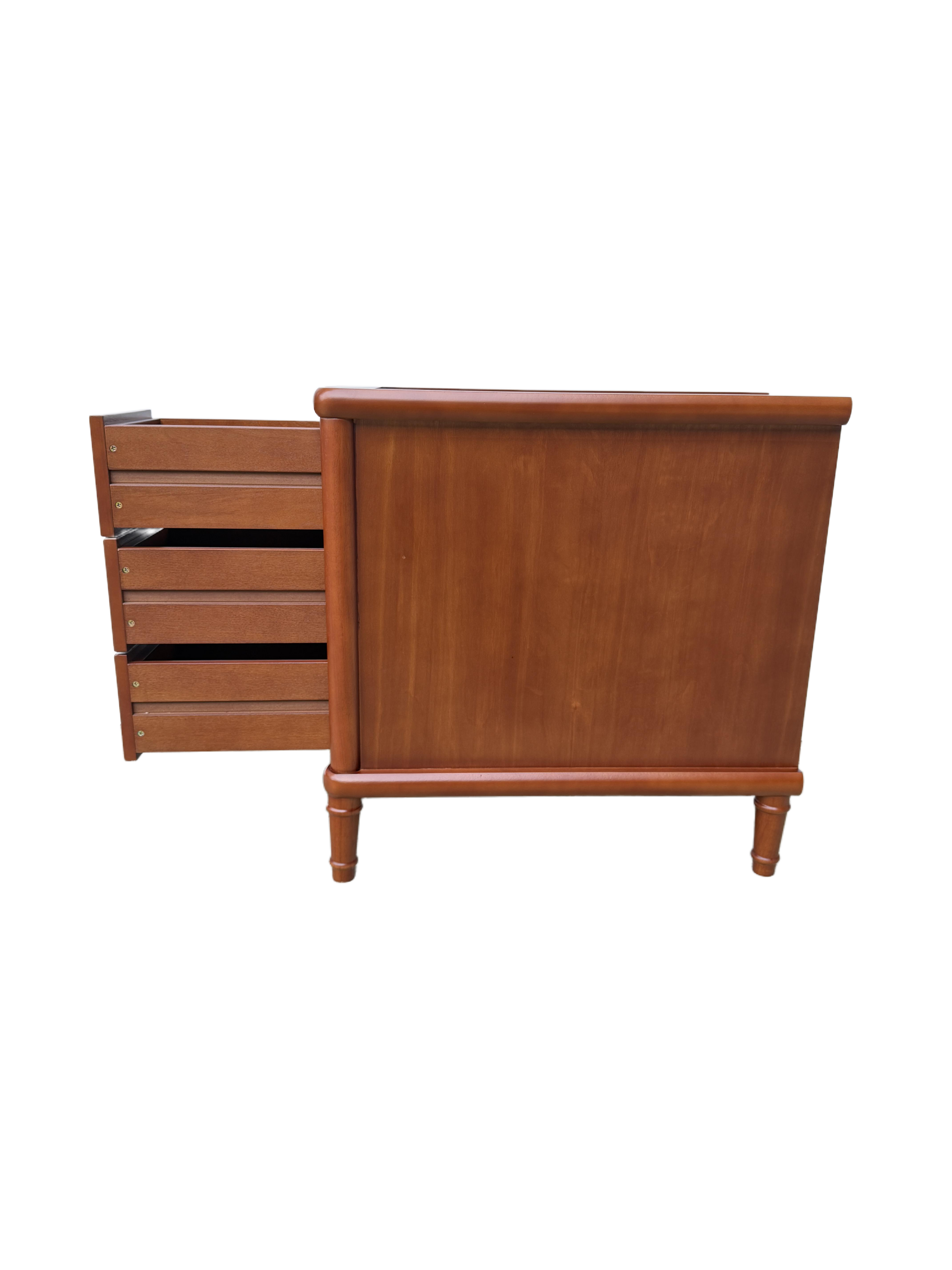 Rattan Narrow Side Table with 3 Drawers by HouseOfZazla