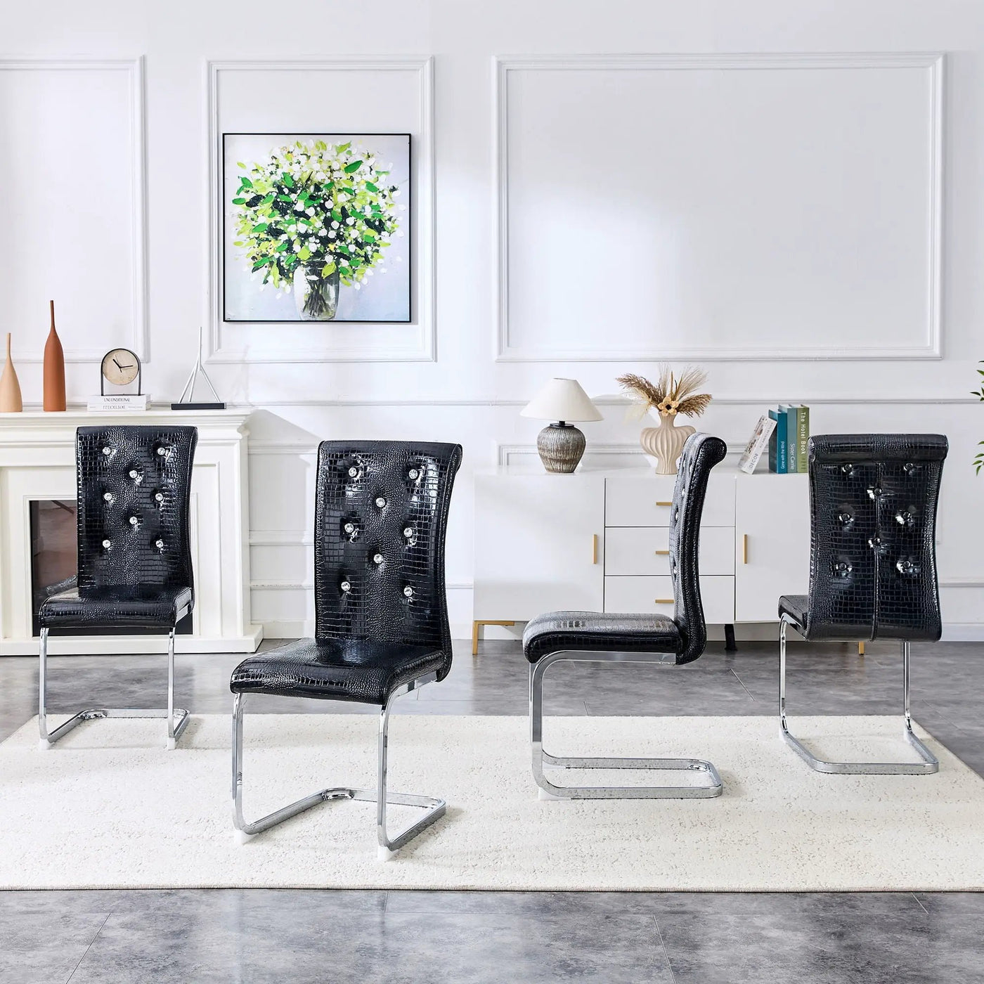 Elegant Design Upholstered Dining Chairs by Unique Piece Furniture
