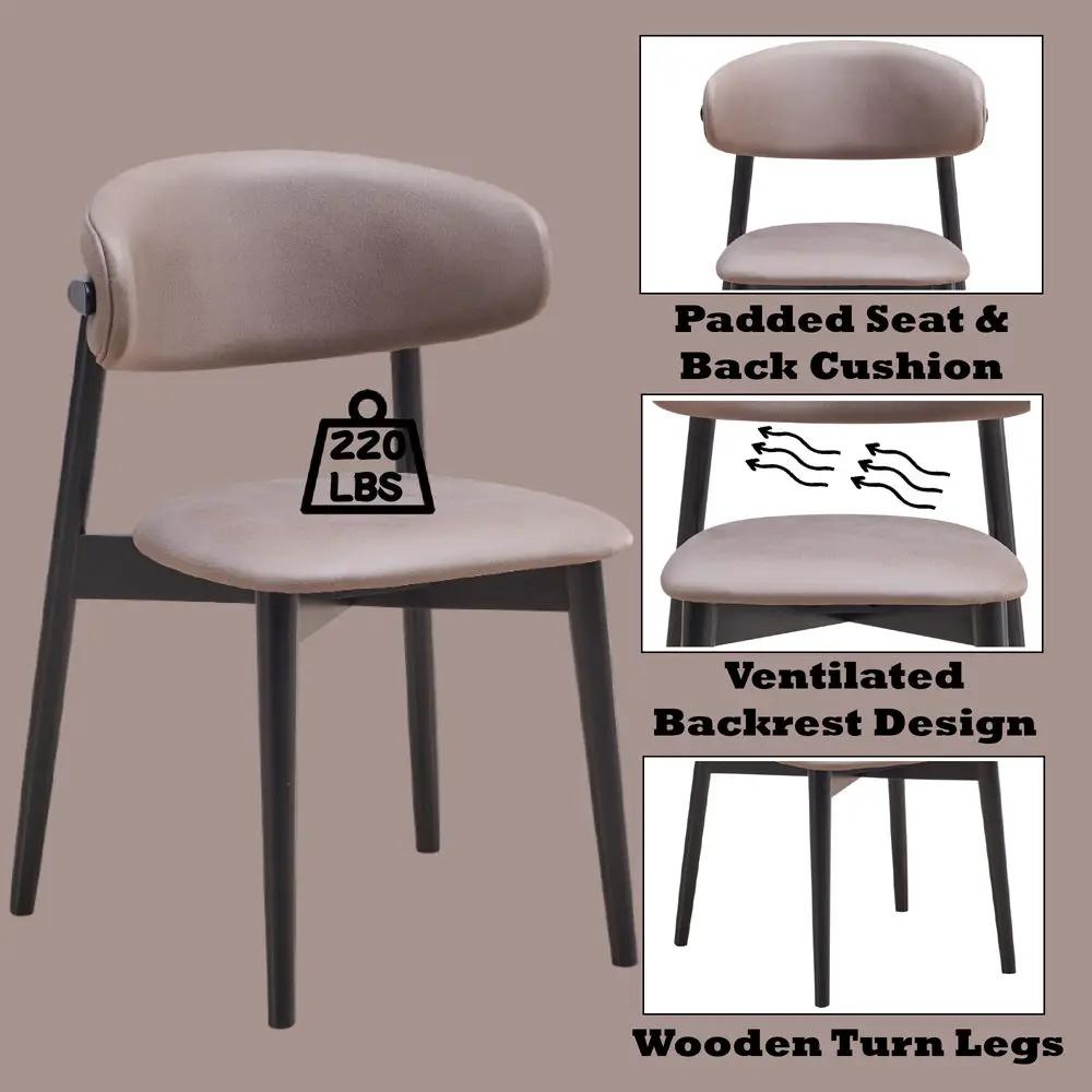 Lanae - Side Chair (Set of 2) - Coffee Polish Microfiber & Black by Unique Piece Furniture