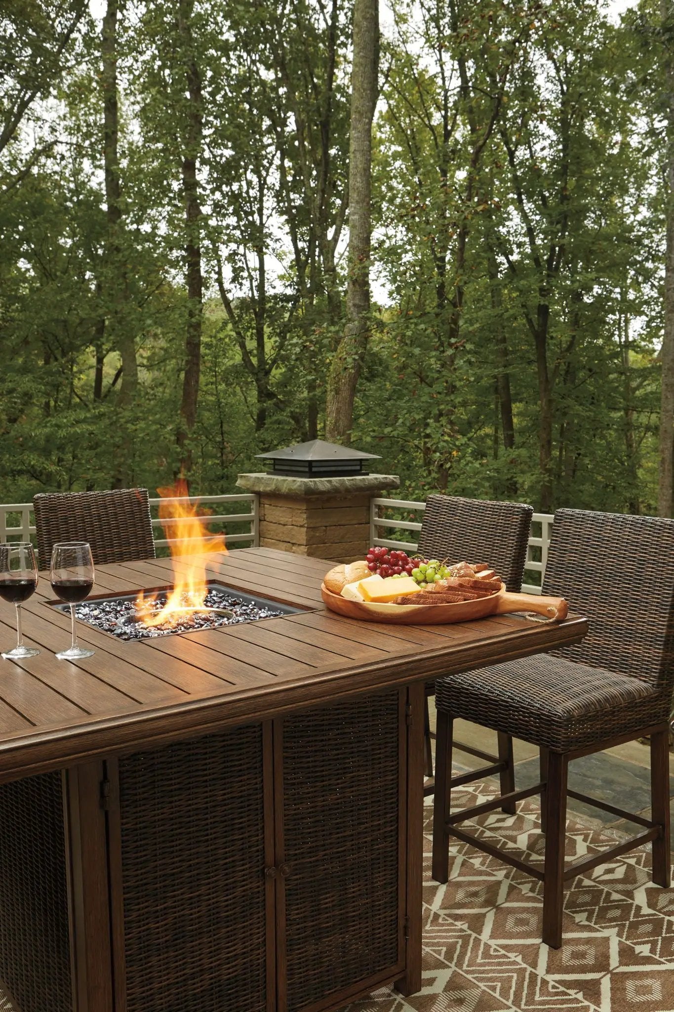 Paradise Trail - Outdoor Fire Pit Table Set by Unique Piece Furniture