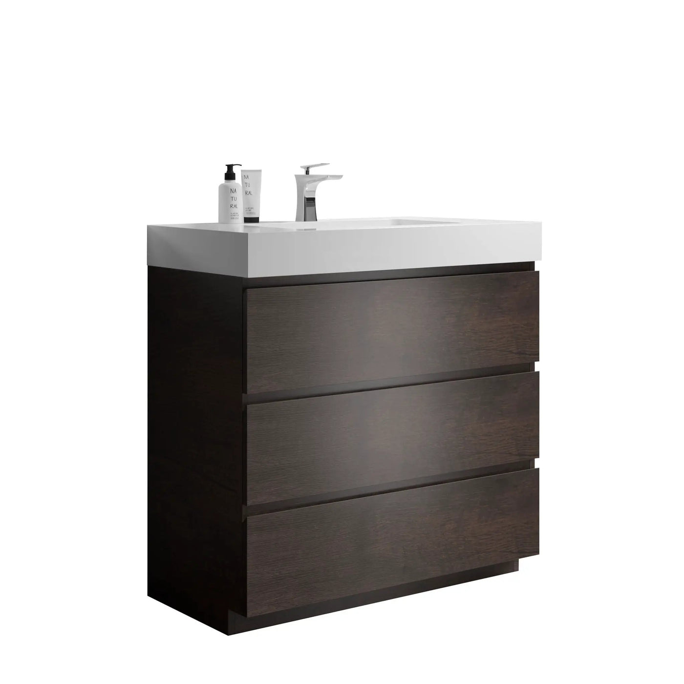 Alice - Bathroom Vanity With Large Storage Freestanding Bathroom Vanity, Sink For Modern Bathroom, One-Piece Sink Basin Without Drain And Faucet by HouseOfZazla