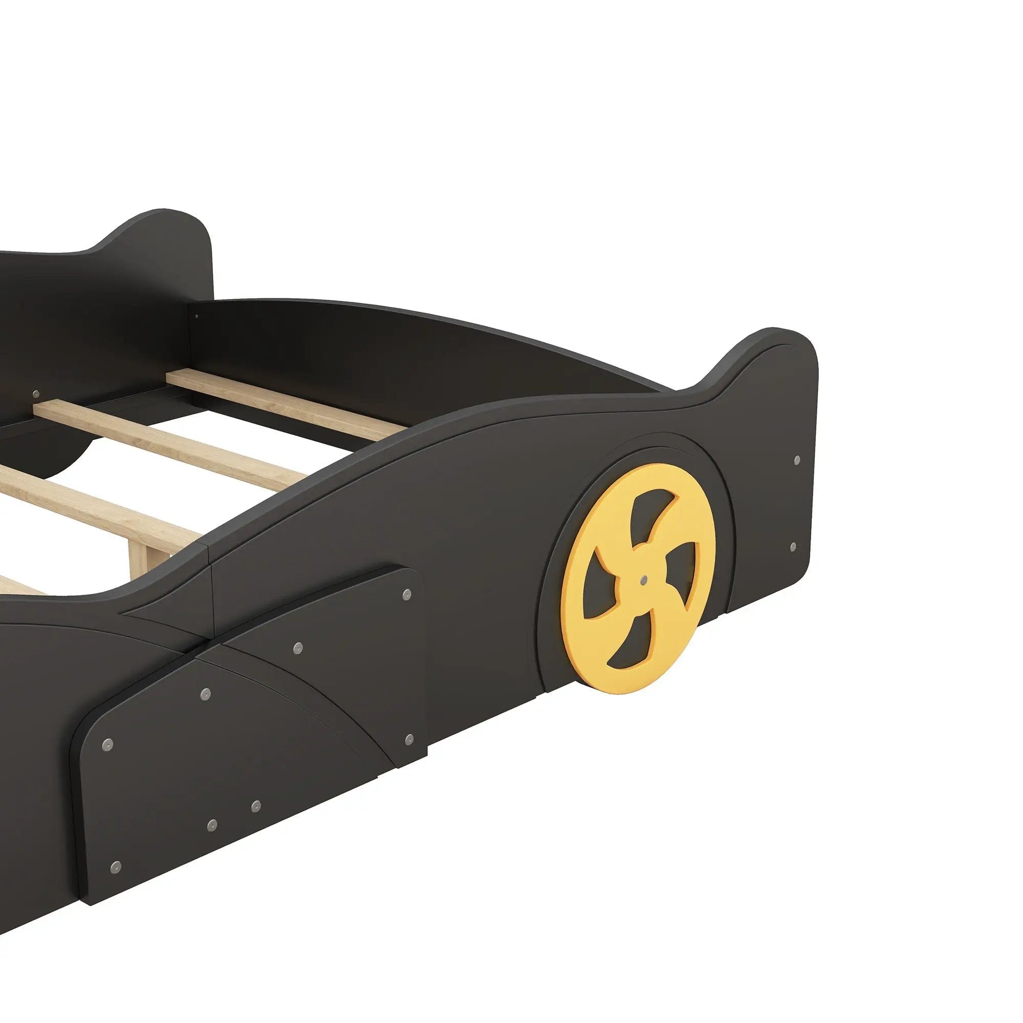 Race Car Shaped Platform Bed With Wheels And Storage by Unique Piece Furniture