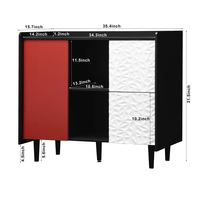 Modern Sideboard Buffet Cabinet With Doors And Unique Panel Styling by HouseOfZazla