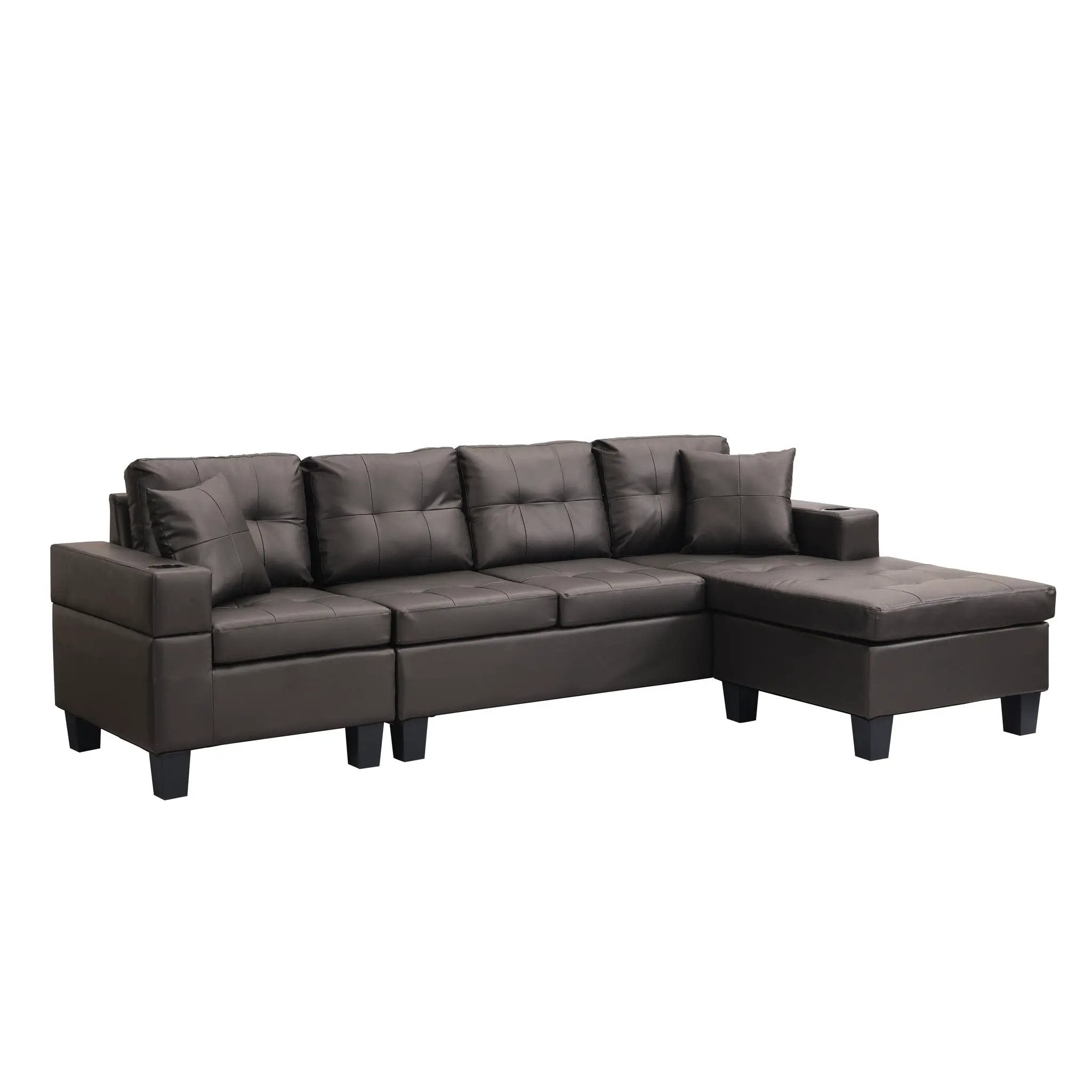 Modern Sectional Sofa Set With Chaise Lounge And Cup Holder by Unique Piece Furniture