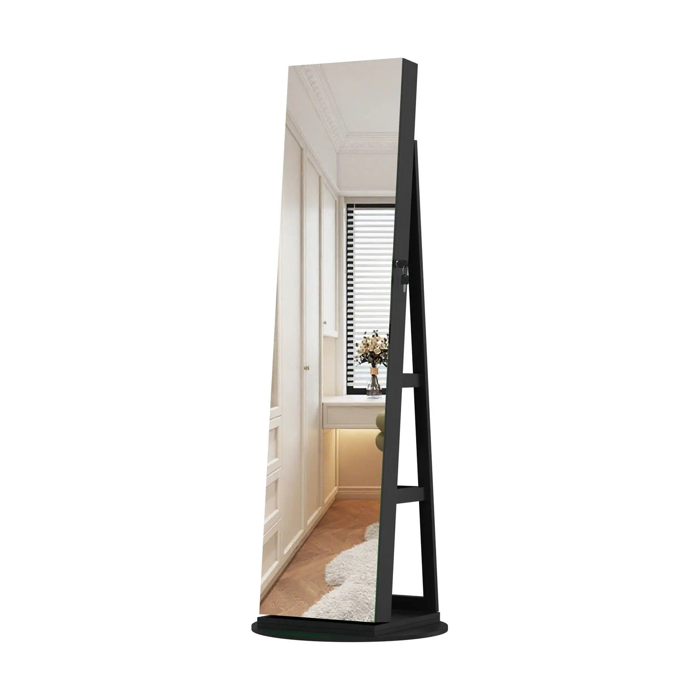 Swivel Jewelry Cabinet With Full Length Mirror by Unique Piece Furniture