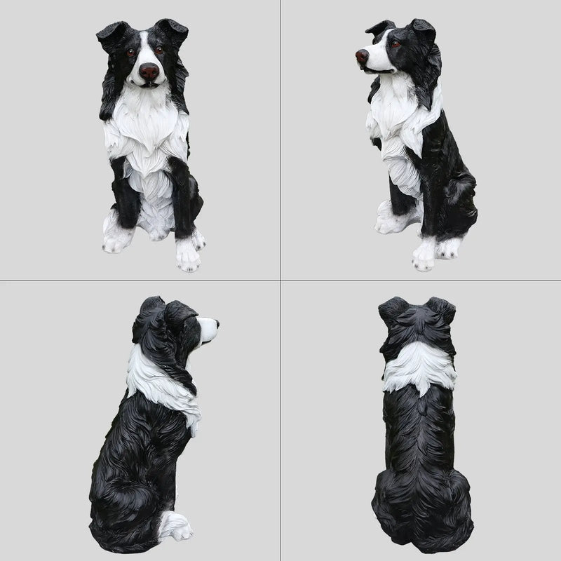 Outdoor Garden Border Collie Dog Statue Greeter by HouseOfZazla