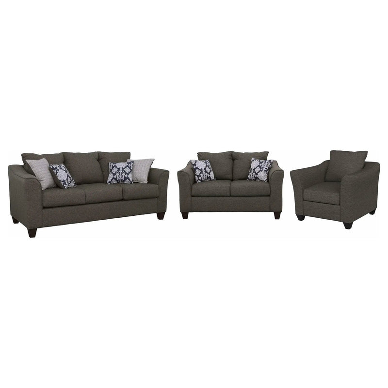 Salizar 3-piece Upholstered Flared Arm Sofa Set Grey by Unique Piece Furniture