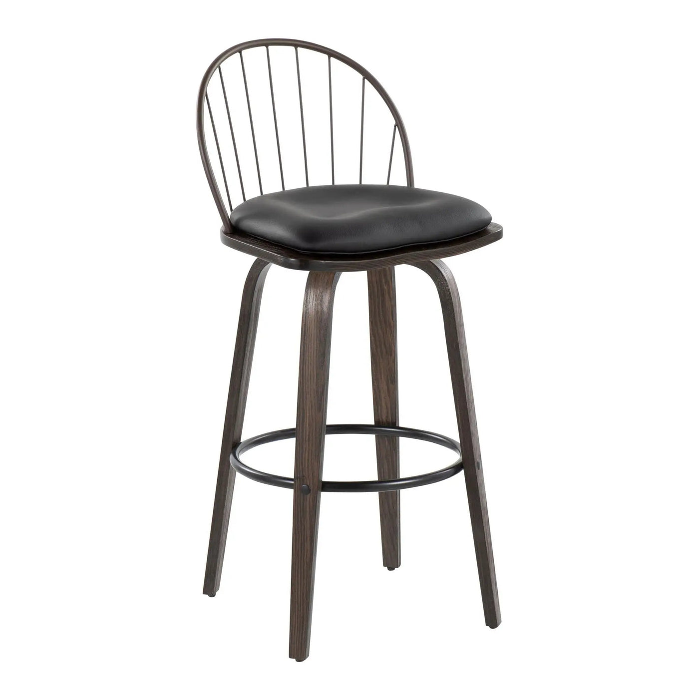 Riley - Industrial / Urban Fixed Height Barstool With Swivel With Removable Cushion (Set of 2) by HouseOfZazla
