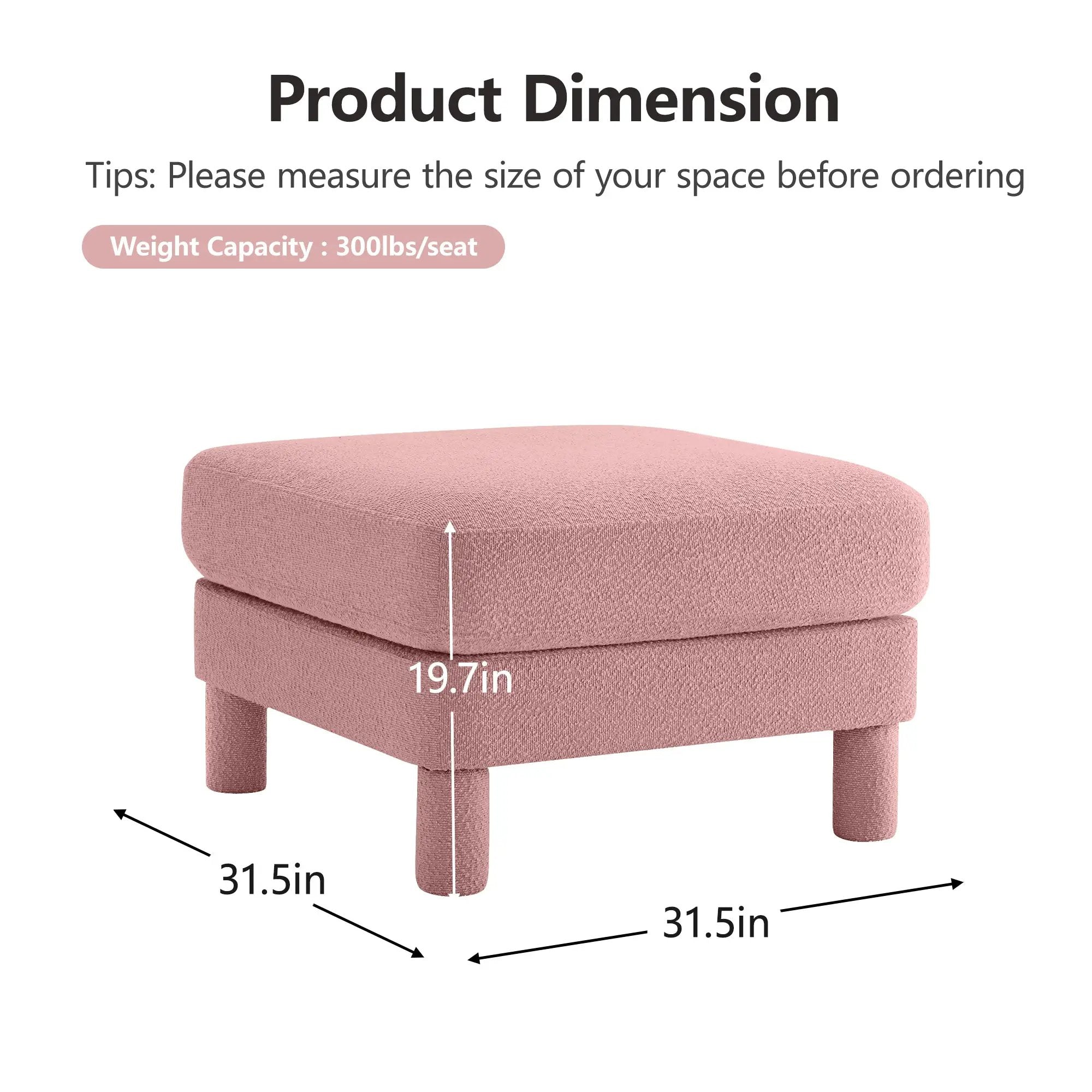 Modern Pink Polyester Ottoman by HouseOfZazla