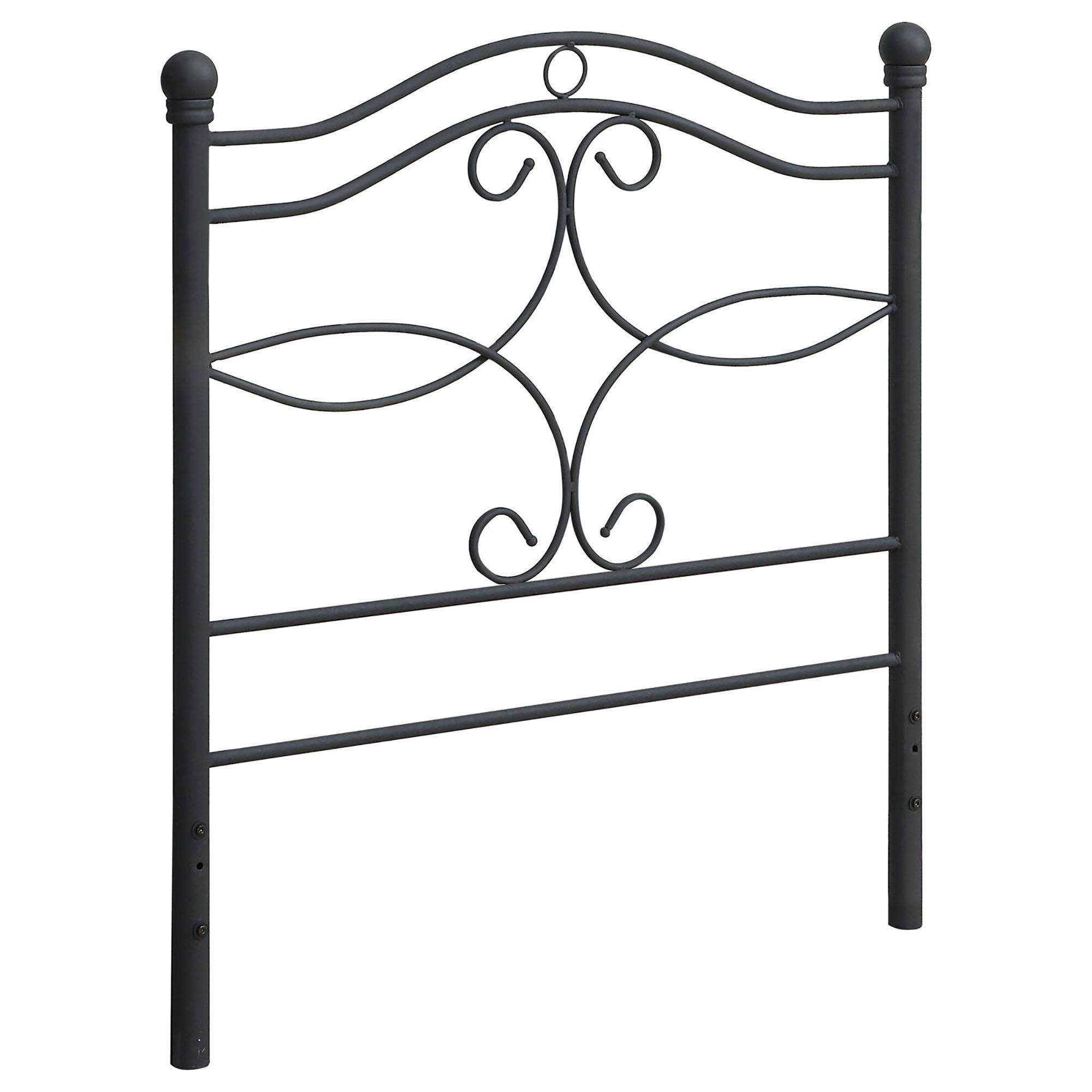 Twin Headboard With Scrollwork Design - Black by HouseOfZazla
