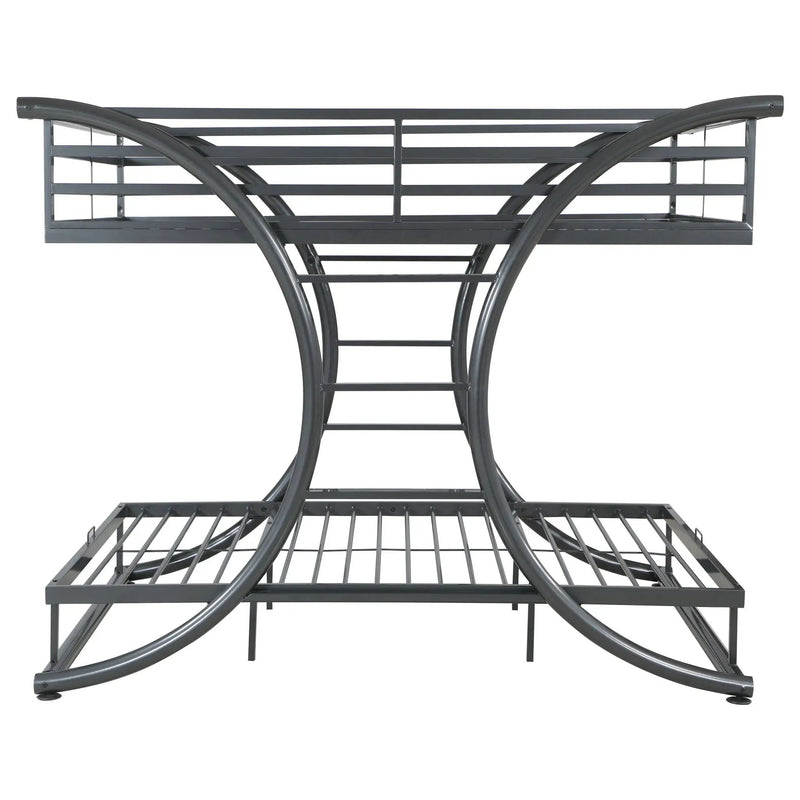 Stephan Metal Full Over Full Bunk Bed Gunmetal by Unique Piece Furniture
