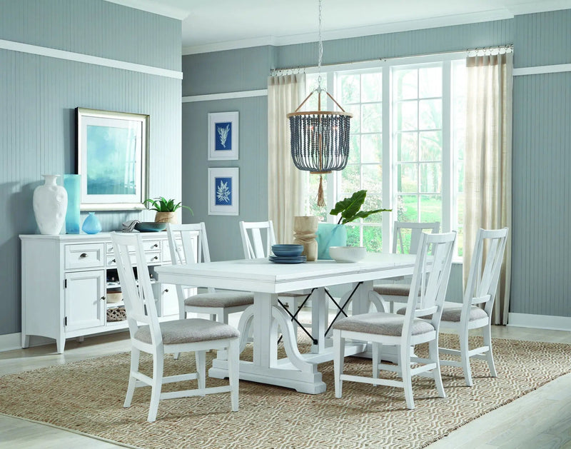 Heron Cove - Trestle Dining Table - Chalk White by Unique Piece Furniture