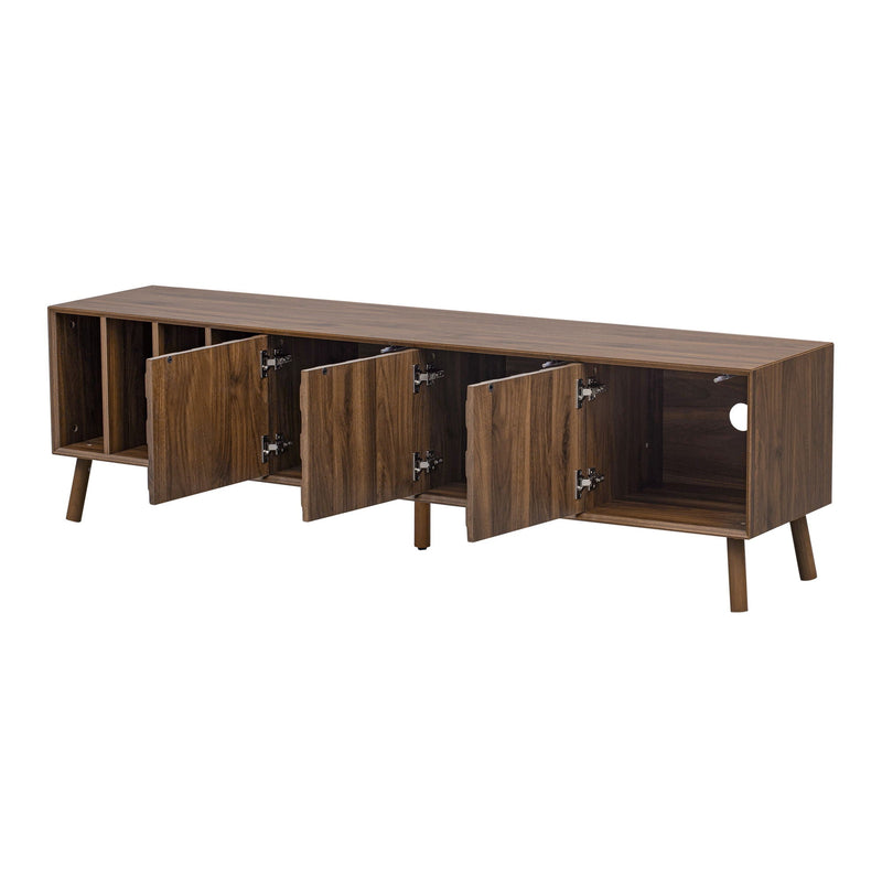 TV Stand With 5 Legs, Media Console Table For Tvs Up To 75" - Walnut by HouseOfZazla