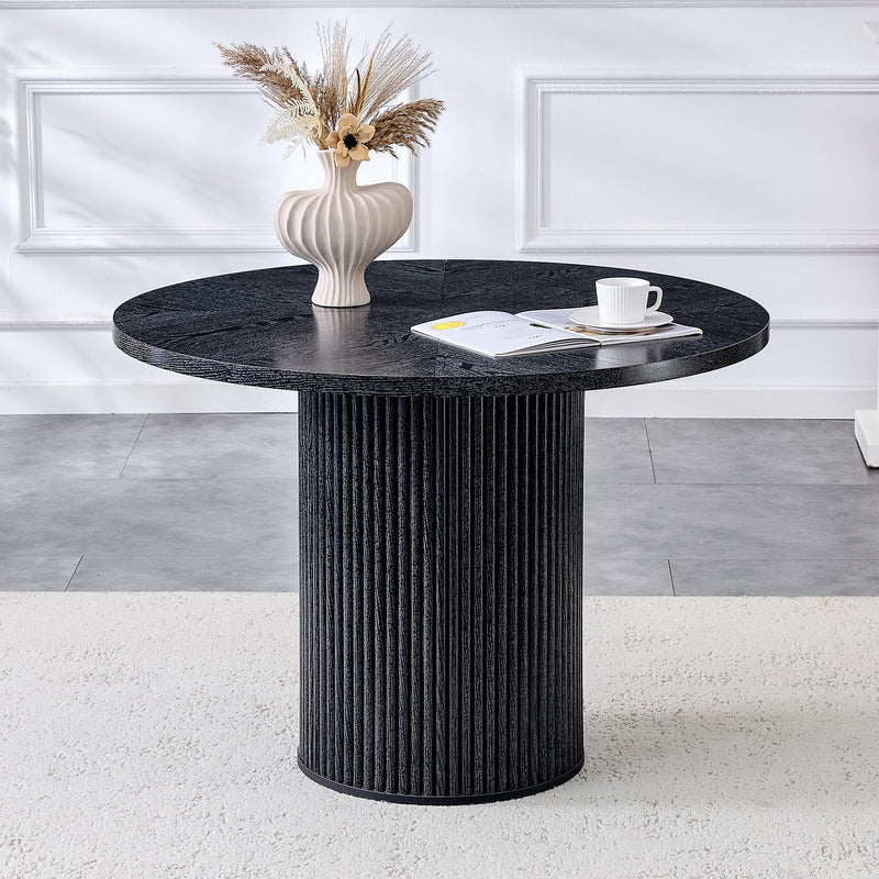 Modern Spliced Circular Dining Table with 42 Inch Diameter by HouseOfZazla