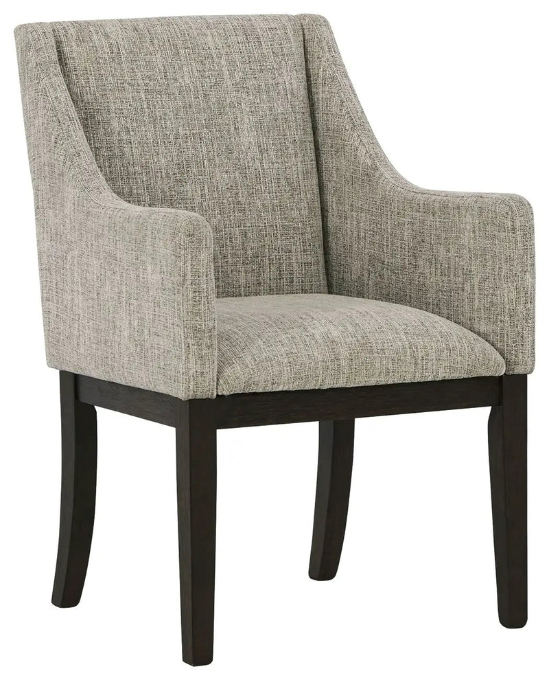 Burkhaus - Dining UPH Arm Chair (Set of 2) - Beige / Dark Brown by Unique Piece Furniture