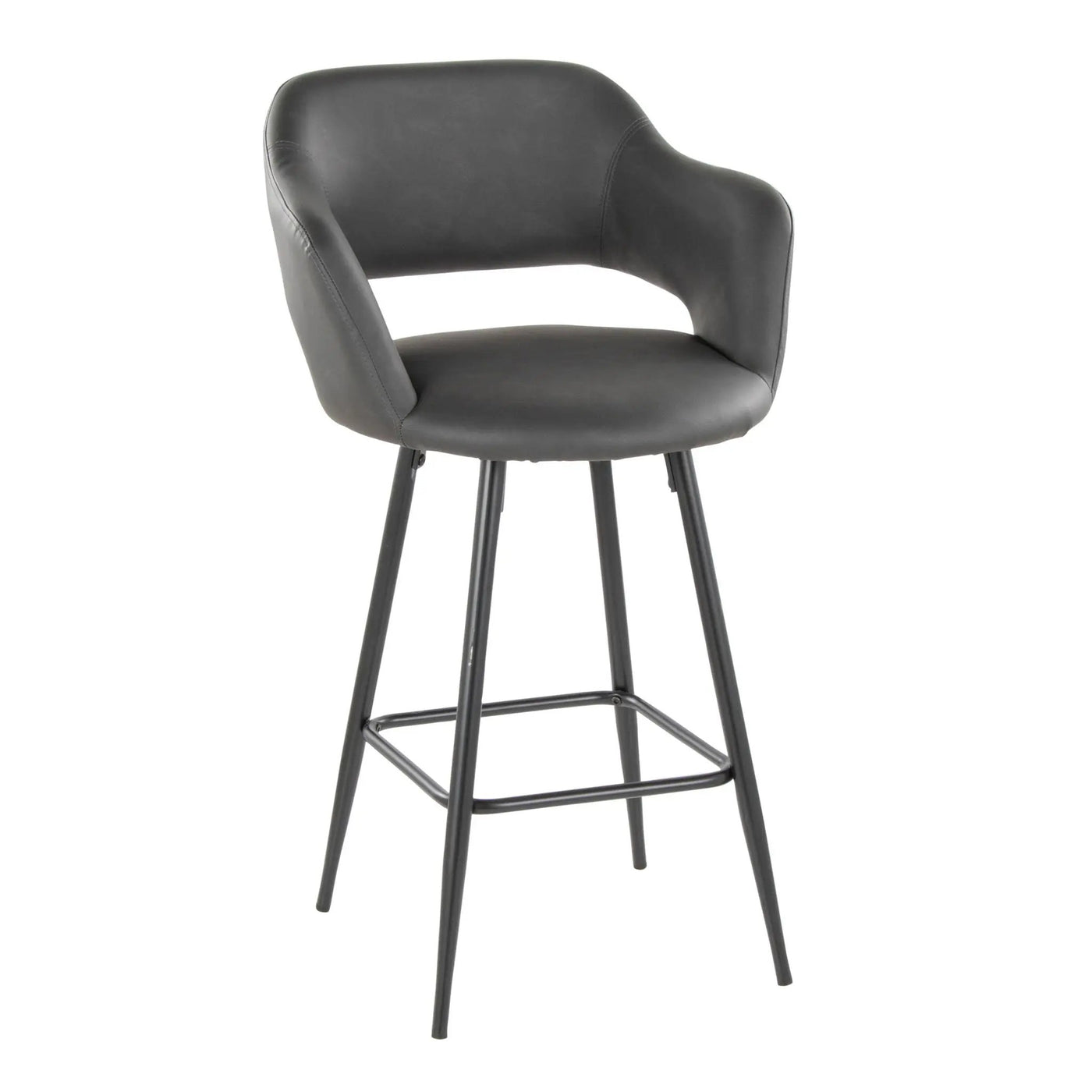 Margarite - Contemporary Fixed Height Counter Stool With Square Footrest (Set of 2) by HouseOfZazla