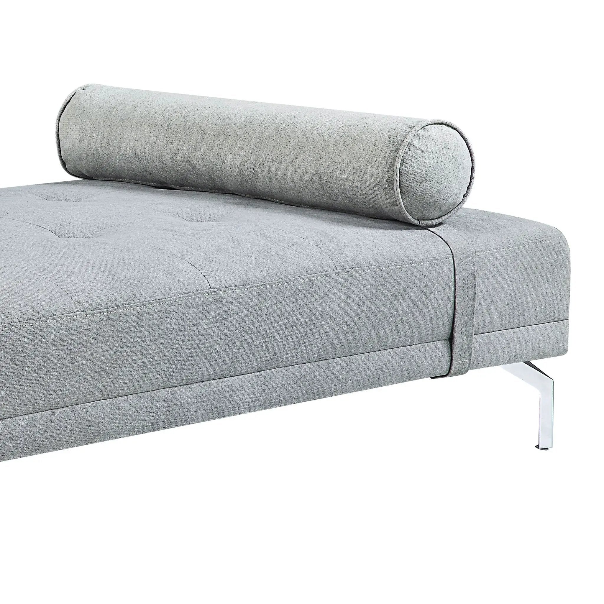Quenti - Velvet Sofa Bed With Pillow - Gray by Unique Piece Furniture