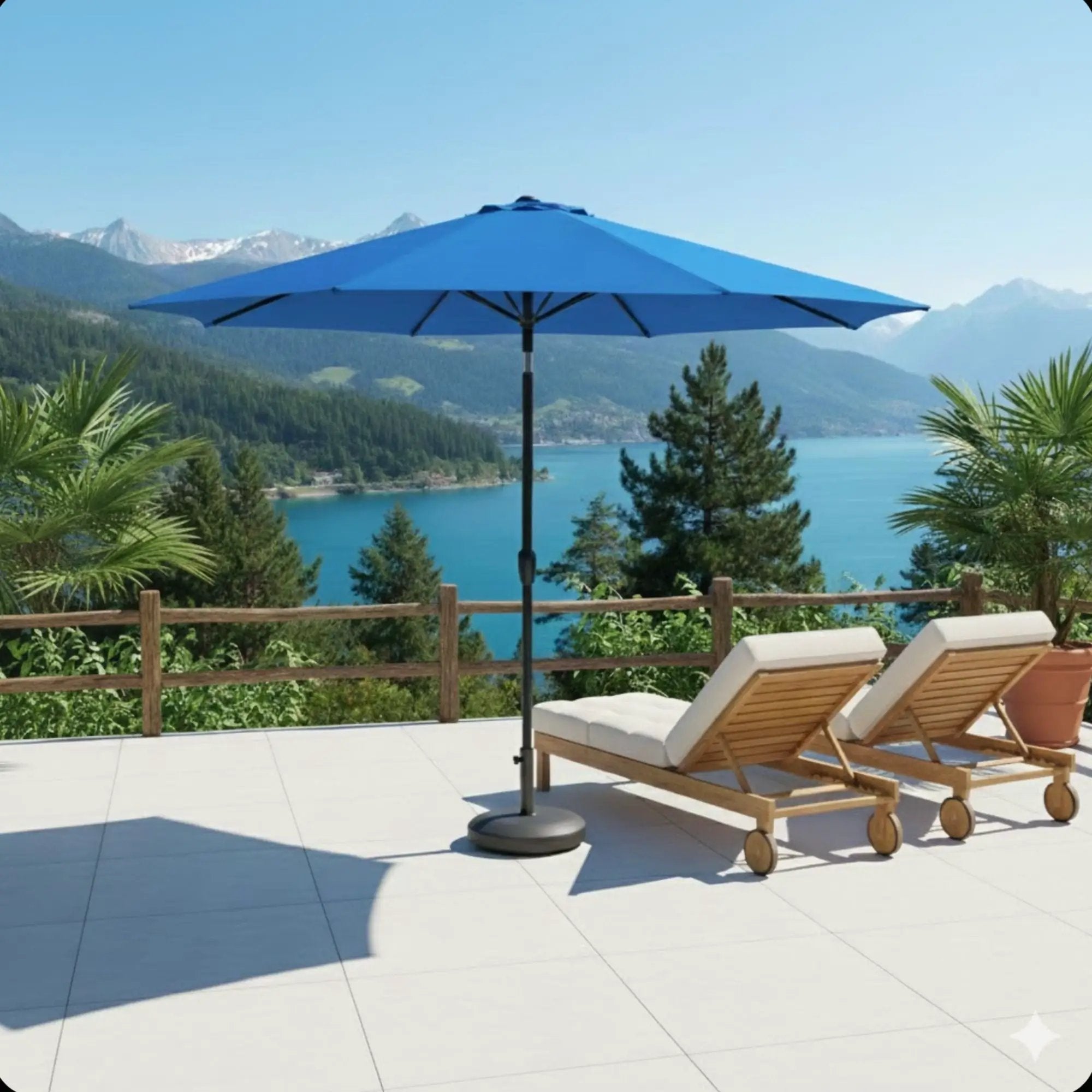 Patio Umbrella With Crank Lift And Tilt, UV-Resistant Canopy by HouseOfZazla