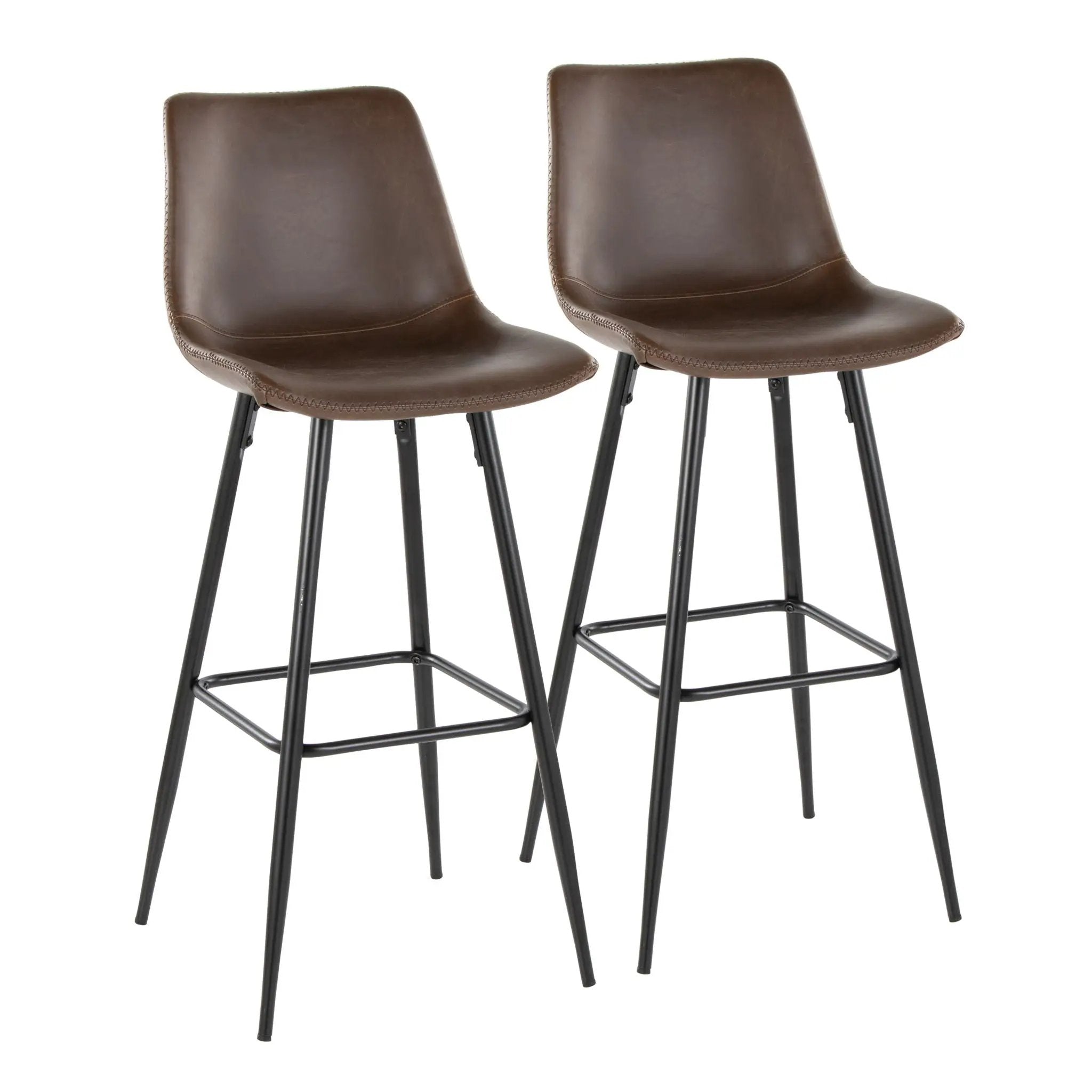 Durango - Industrial / Urban Fixed Height Barstool Square Footrest (Set of 2) - Black / Espresso by Unique Piece Furniture
