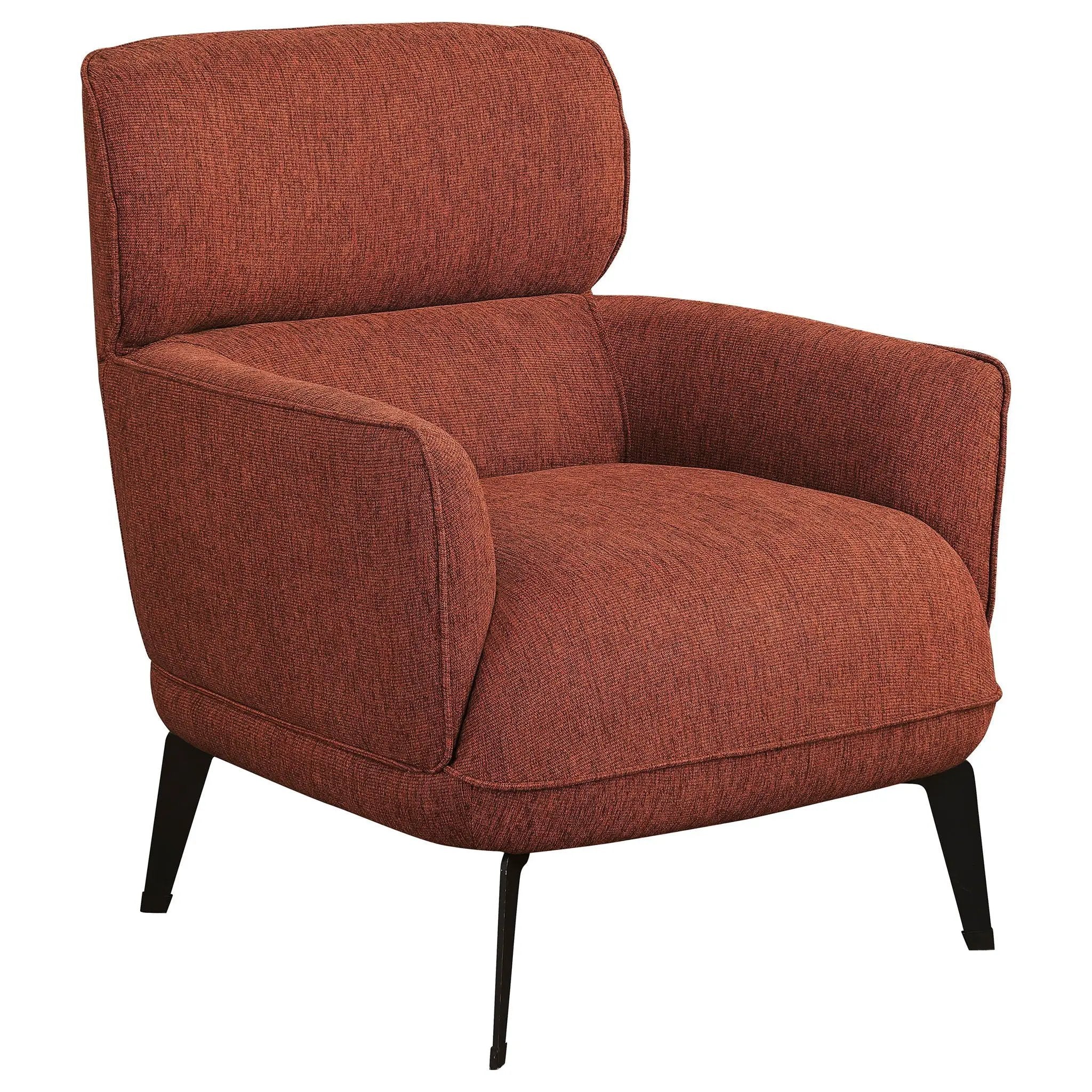 Andrea Upholstered Crescent Arm Accent Chair Orange by Unique Piece Furniture