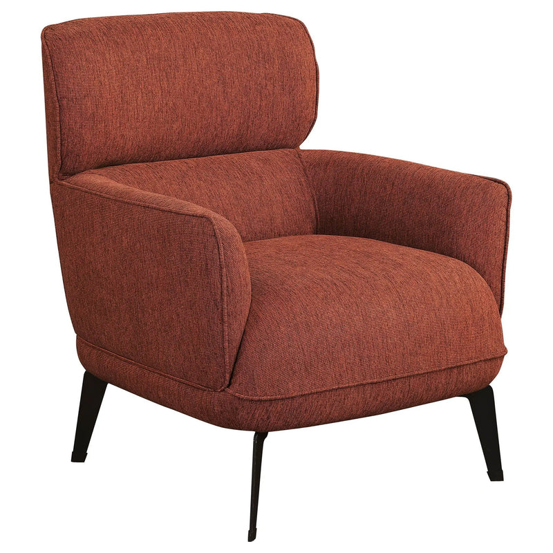 Andrea Upholstered Crescent Arm Accent Chair Orange by Unique Piece Furniture