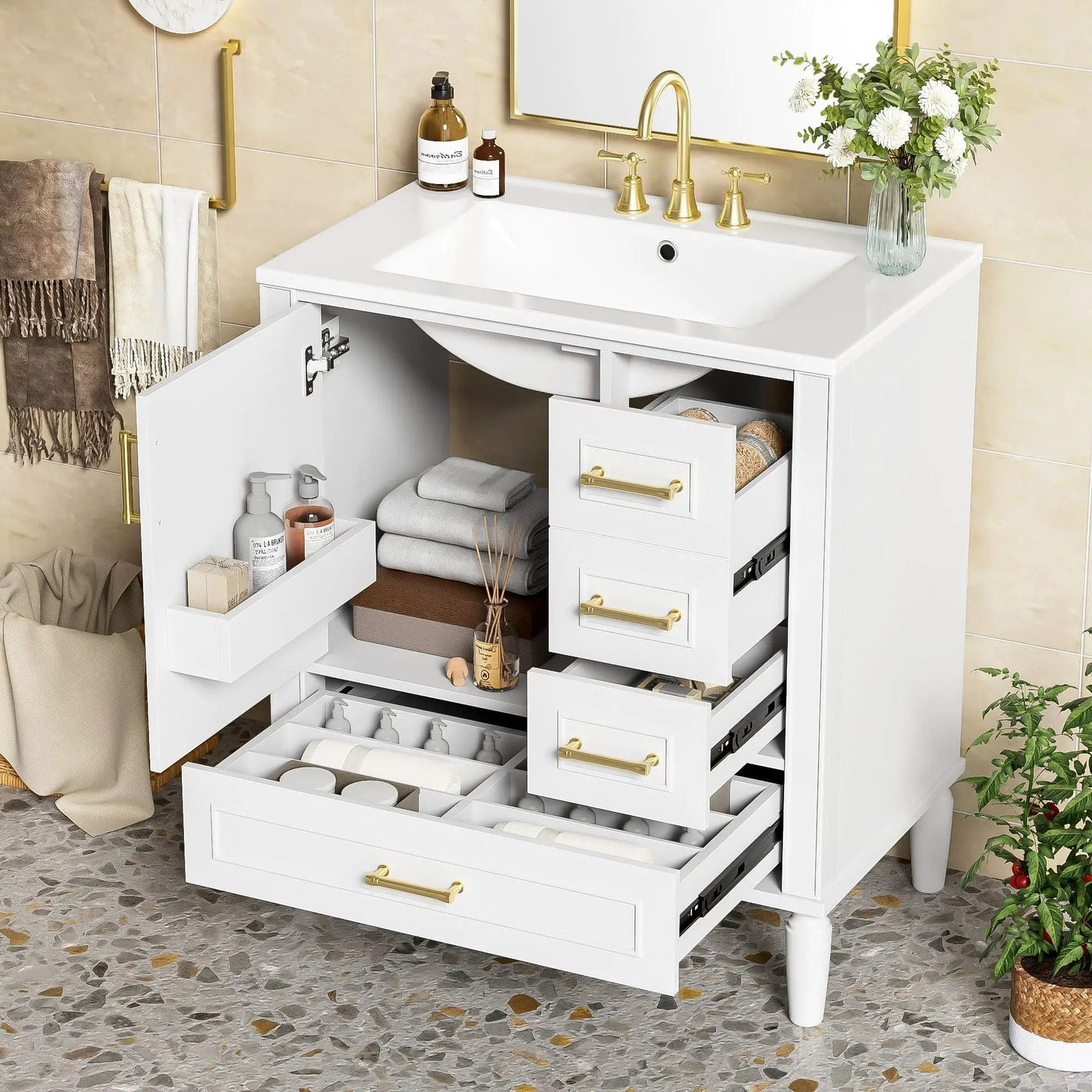 Traditional Bathroom Vanity Set With Soft Close Doors by Unique Piece Furniture