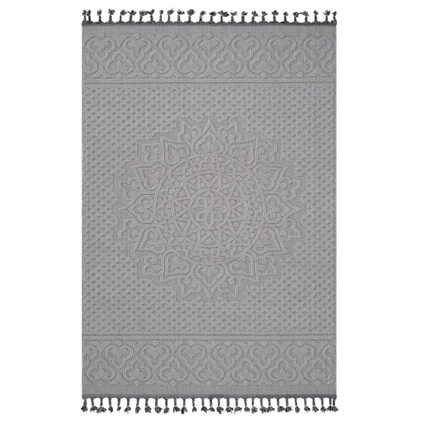 Guros - 8' X 10' Medallion Indoor / Outdoor Area Rug - White / Ivory