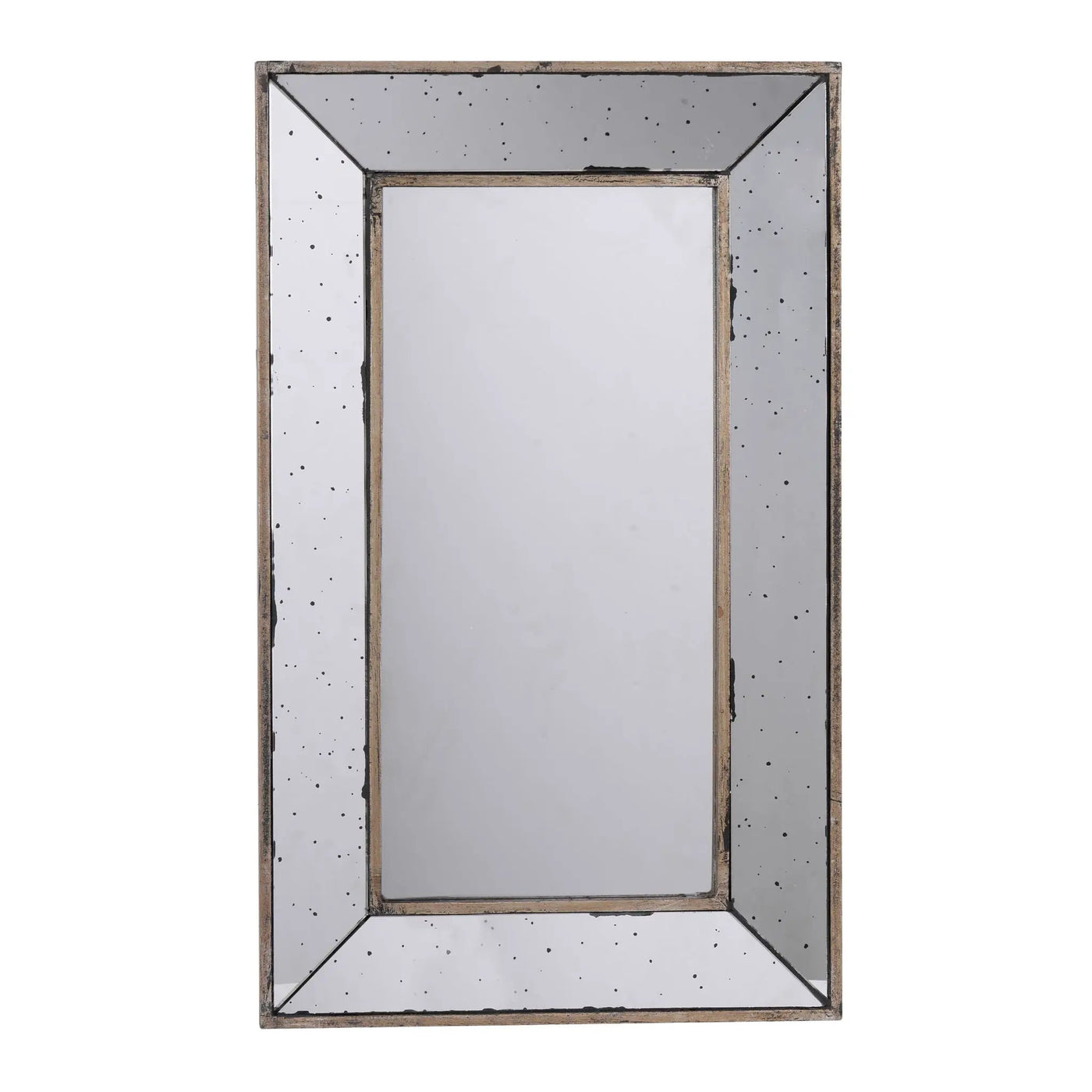 Distressed Accent Mirror, Traditional Style Framed Wall Mirror For Living Room by Unique Piece Furniture