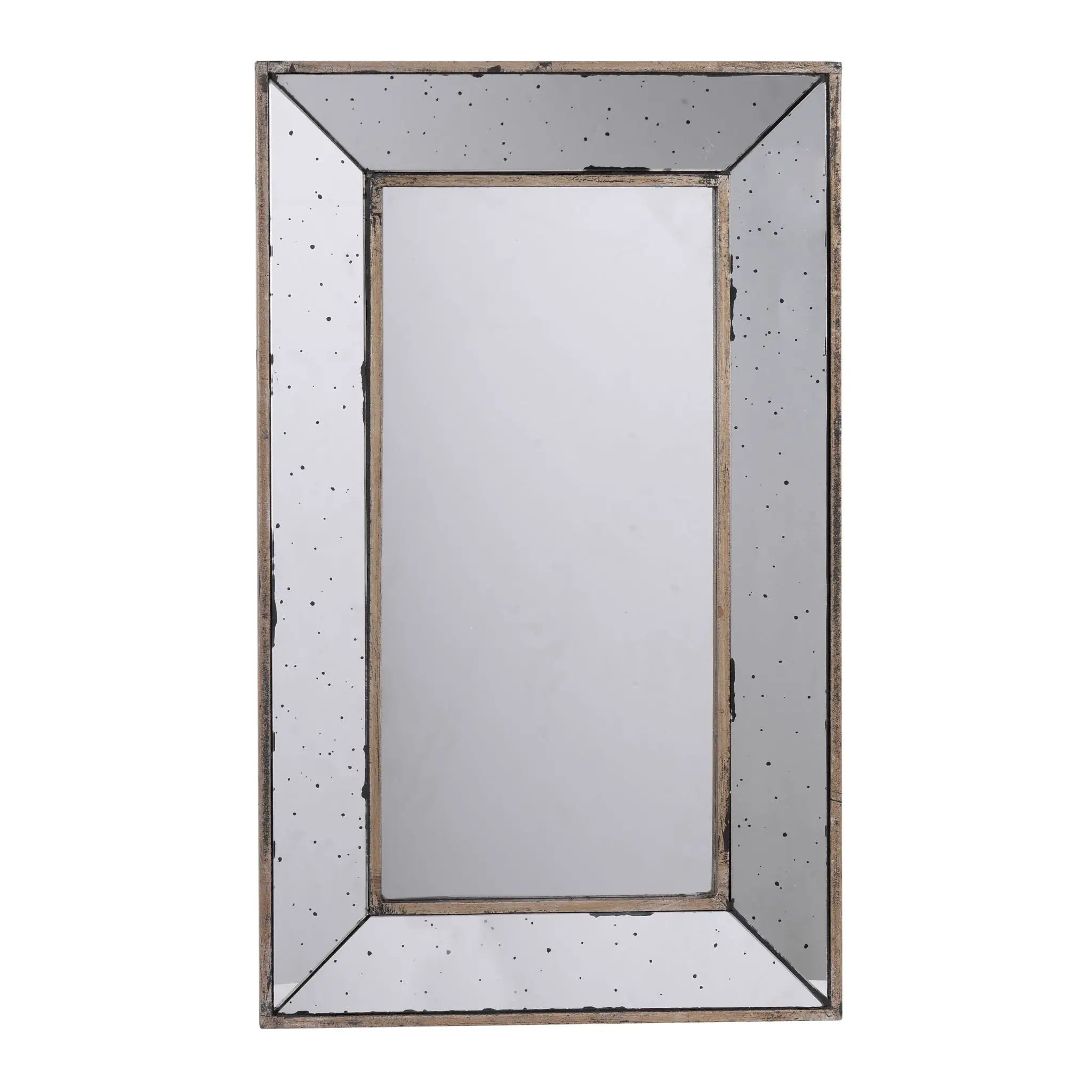Distressed Accent Mirror, Traditional Style Framed Wall Mirror For Living Room by Unique Piece Furniture