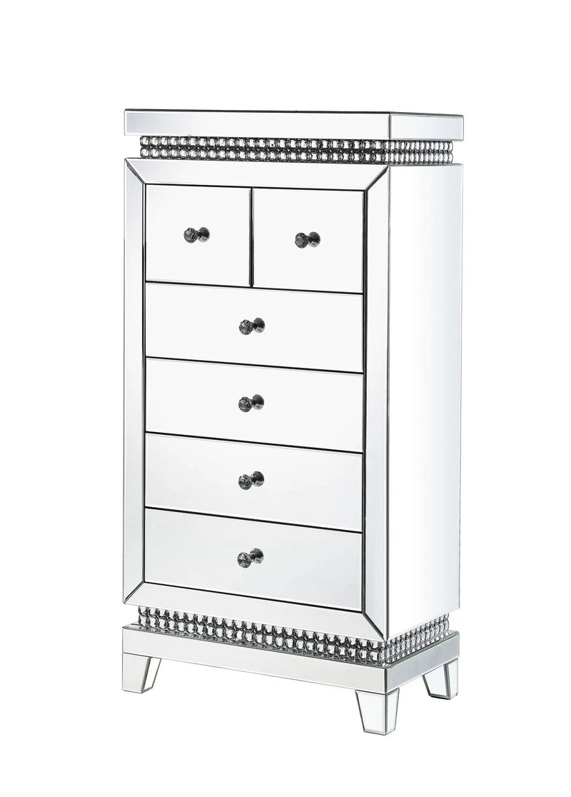 Lotus - Cabinet - Mirrored, Faux Ice Cube Crystals by Unique Piece Furniture