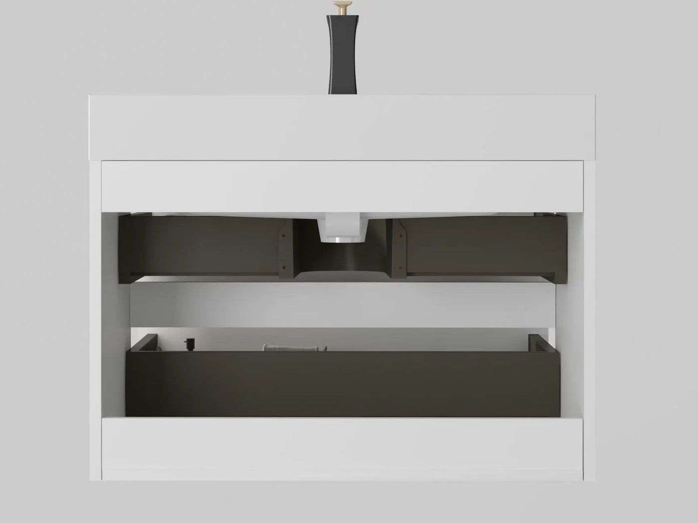Alice - Bathroom Vanity With Large Storage, Sink Wall Mounted Floating Bathroom Vanity For Modern Bathroom, One-Piece Sink Basin Without Drain And Faucet by HouseOfZazla